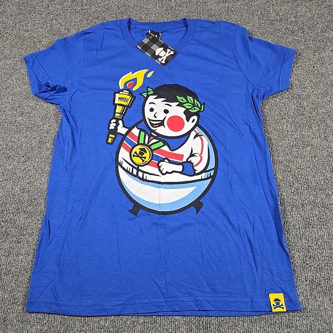 NWT Johnny Cupcakes Short Sleeve T-Shirt Womens Size XL Blue Rare 2012 London