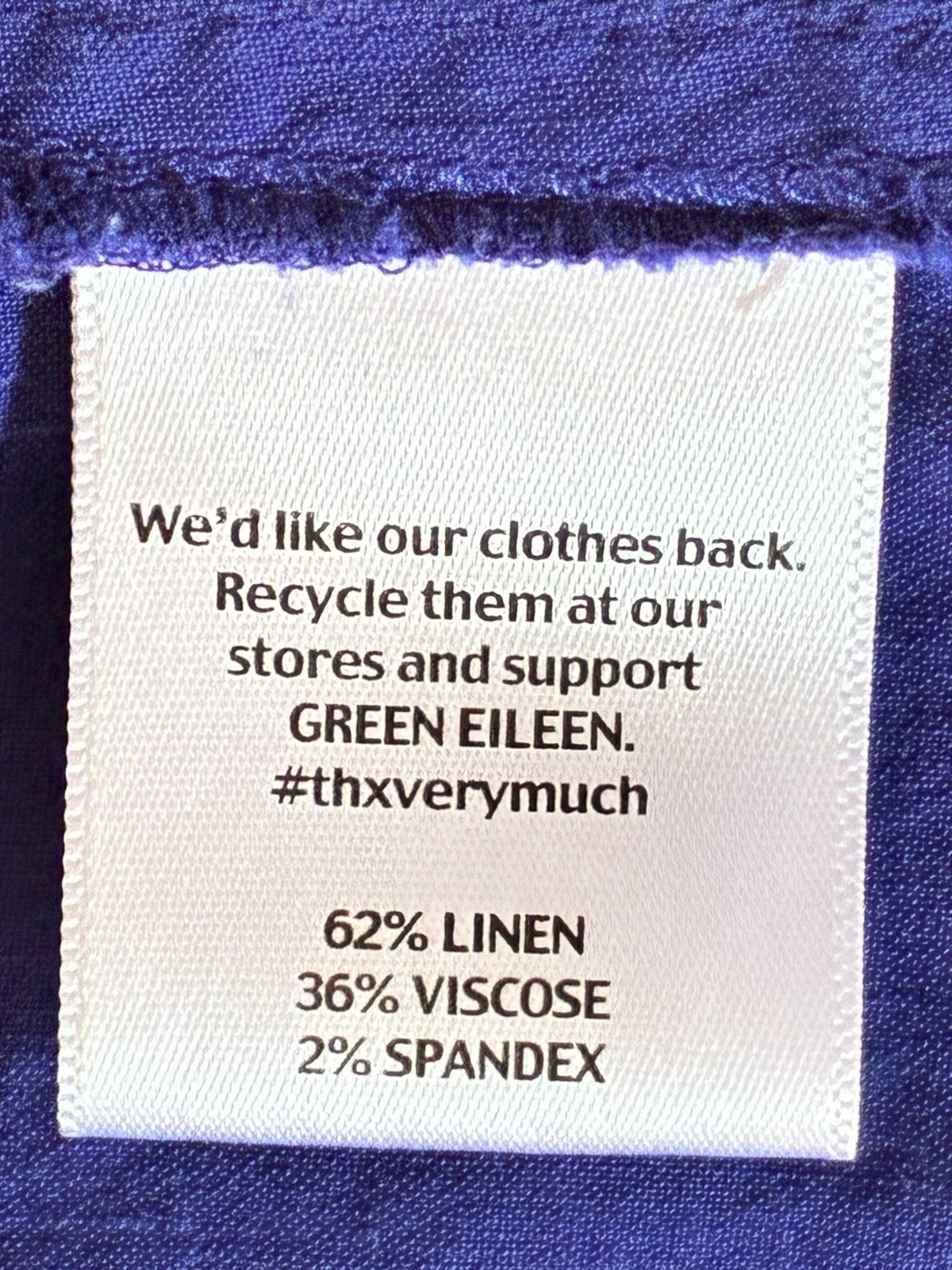 EILEEN FISHER Linen Blend Stretch Tunic Blouse Women’s Medium