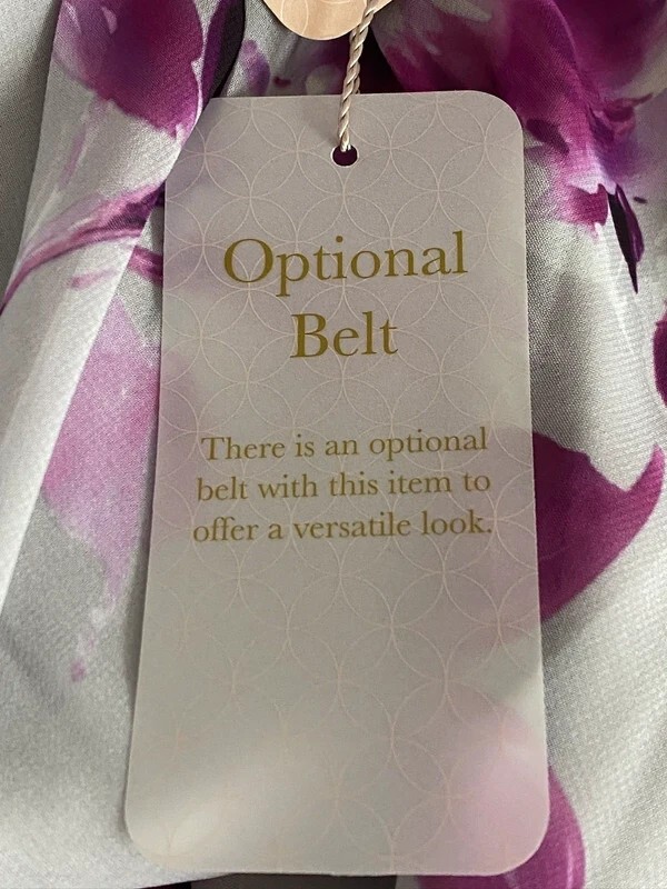 Jacques Vert Floral Blouse Top UK 12 Grey Purple Occasion Short Sleeve BNWT