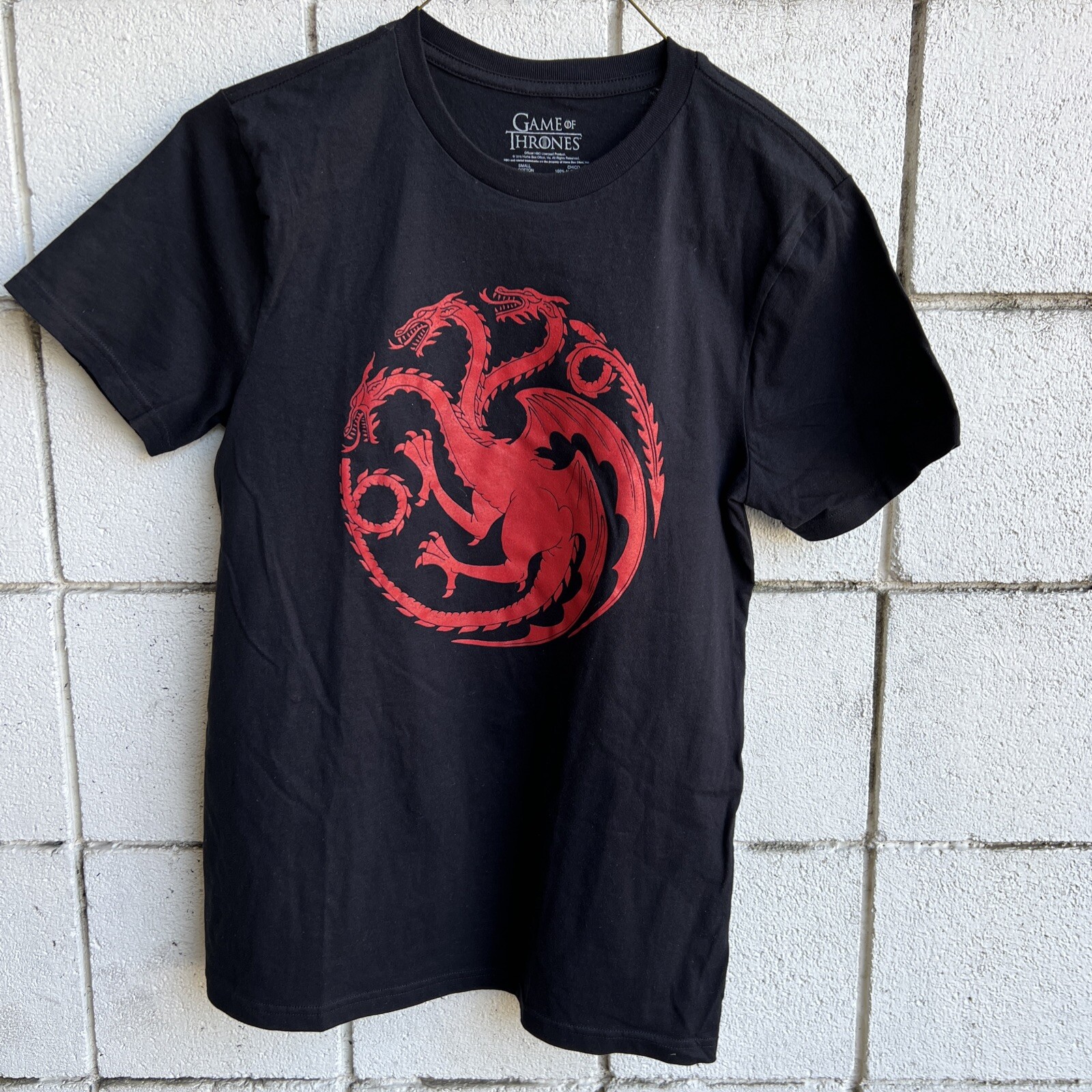 Game of Thrones Black T-Shirt Size Small GOT Targaryen HBO Licensed Cotton B24