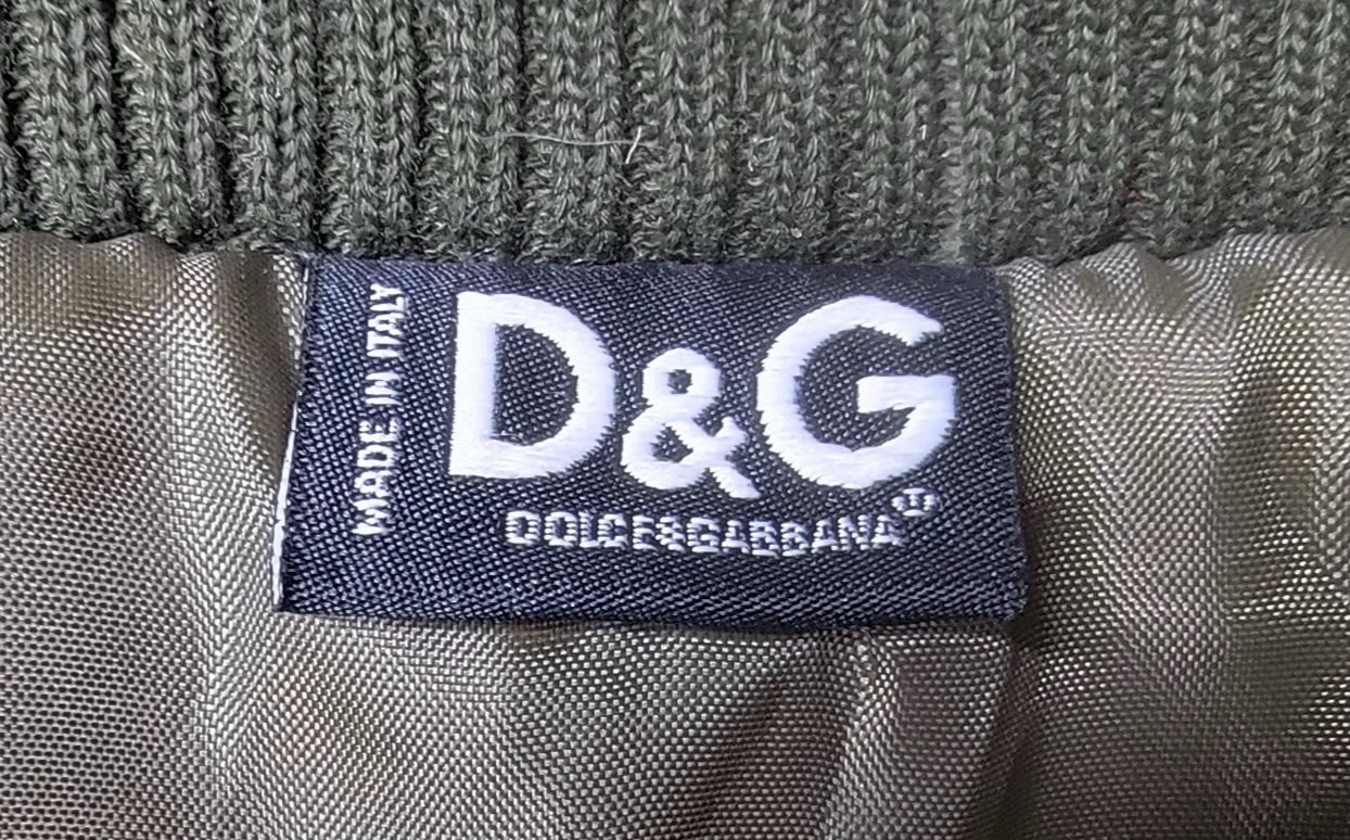 D&G woman Green Hooded Fur Trim Bomber Jacket Lined Full Zip Stand-Up 2