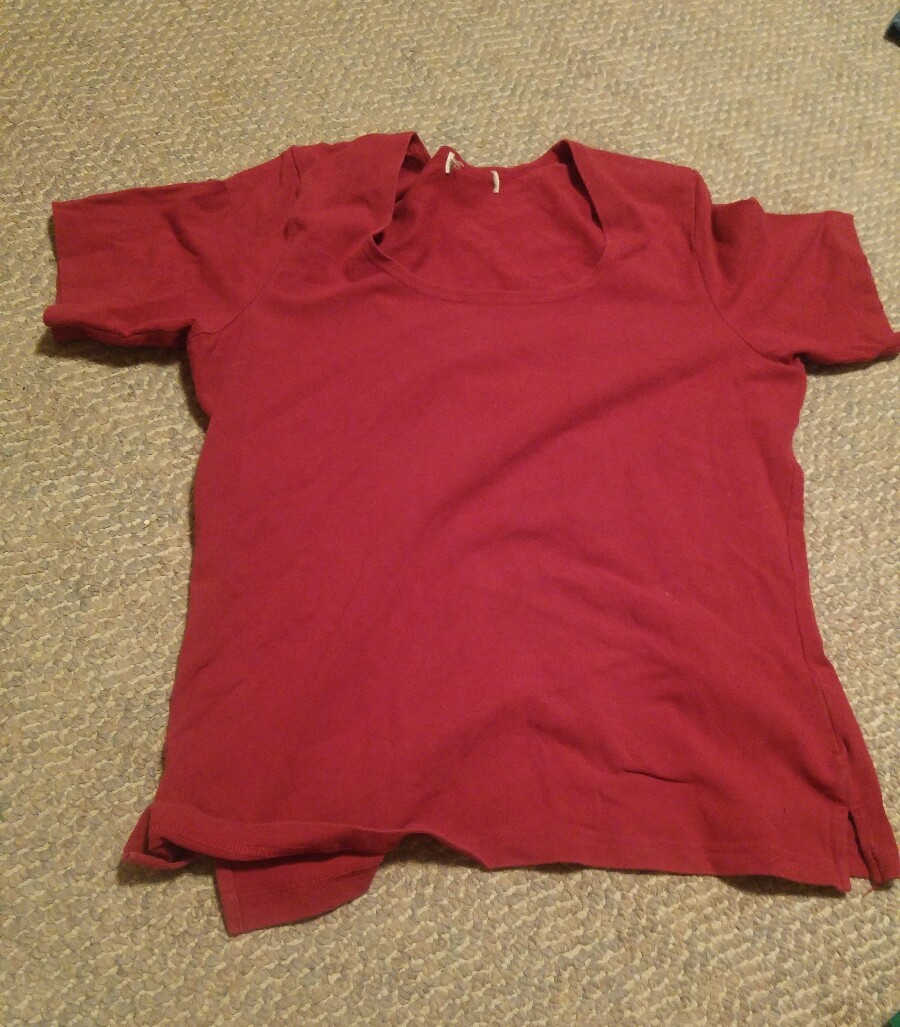 015 Women’s Eddie Bauer Red Top Stretchy 92% Cotton 8% Spandex