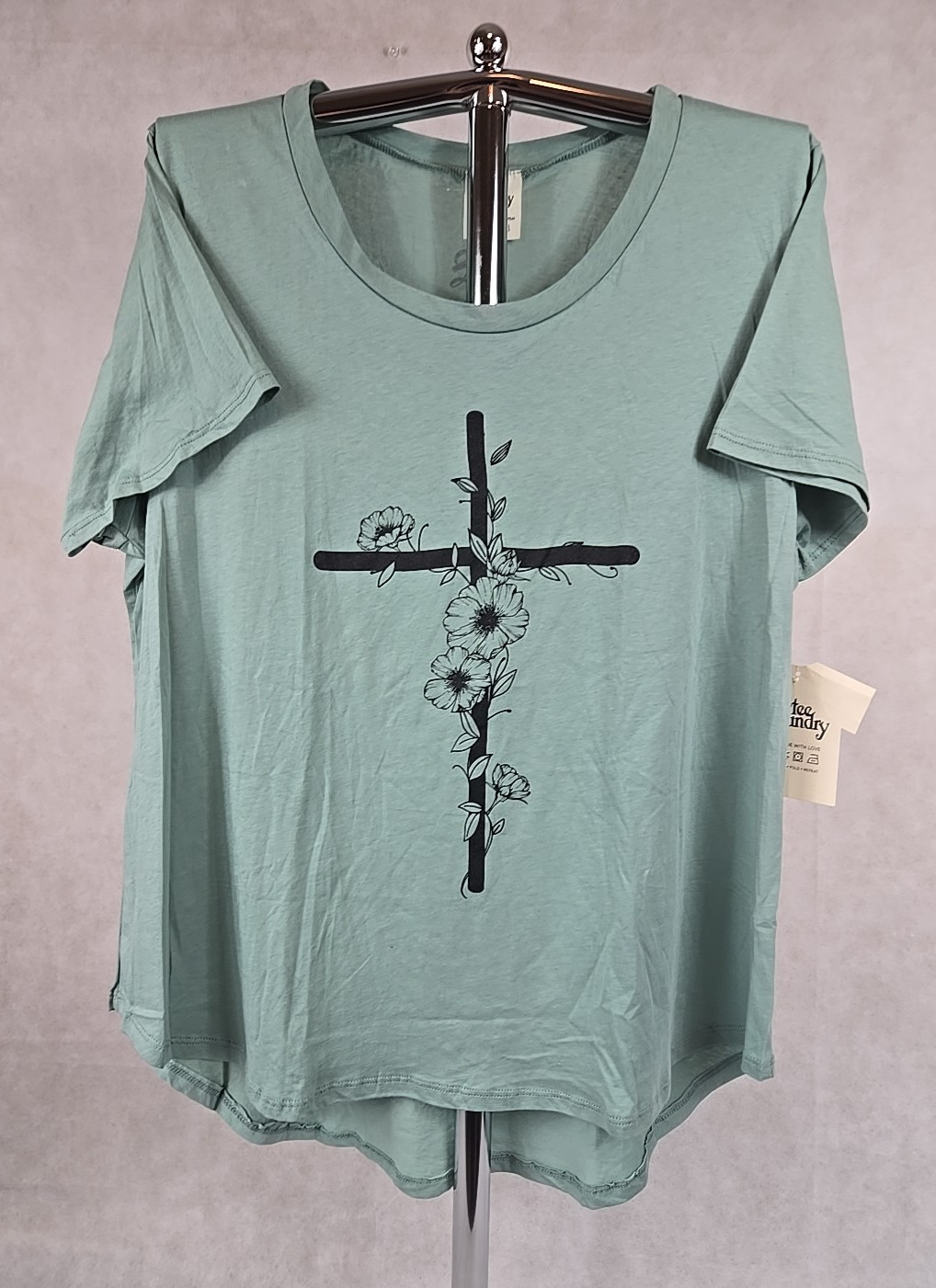 Dirtee Laundry Shirt Womens Size 3X Grace Upon Grace Cross Graphic Print NWT