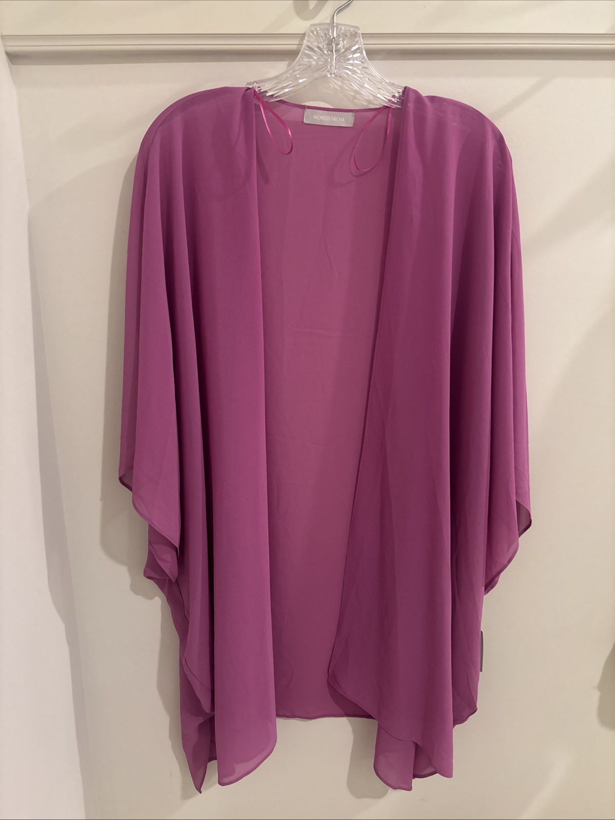 Nordstrom Women’s Purple Wildrose Open Front Cover Up Blouse One Size