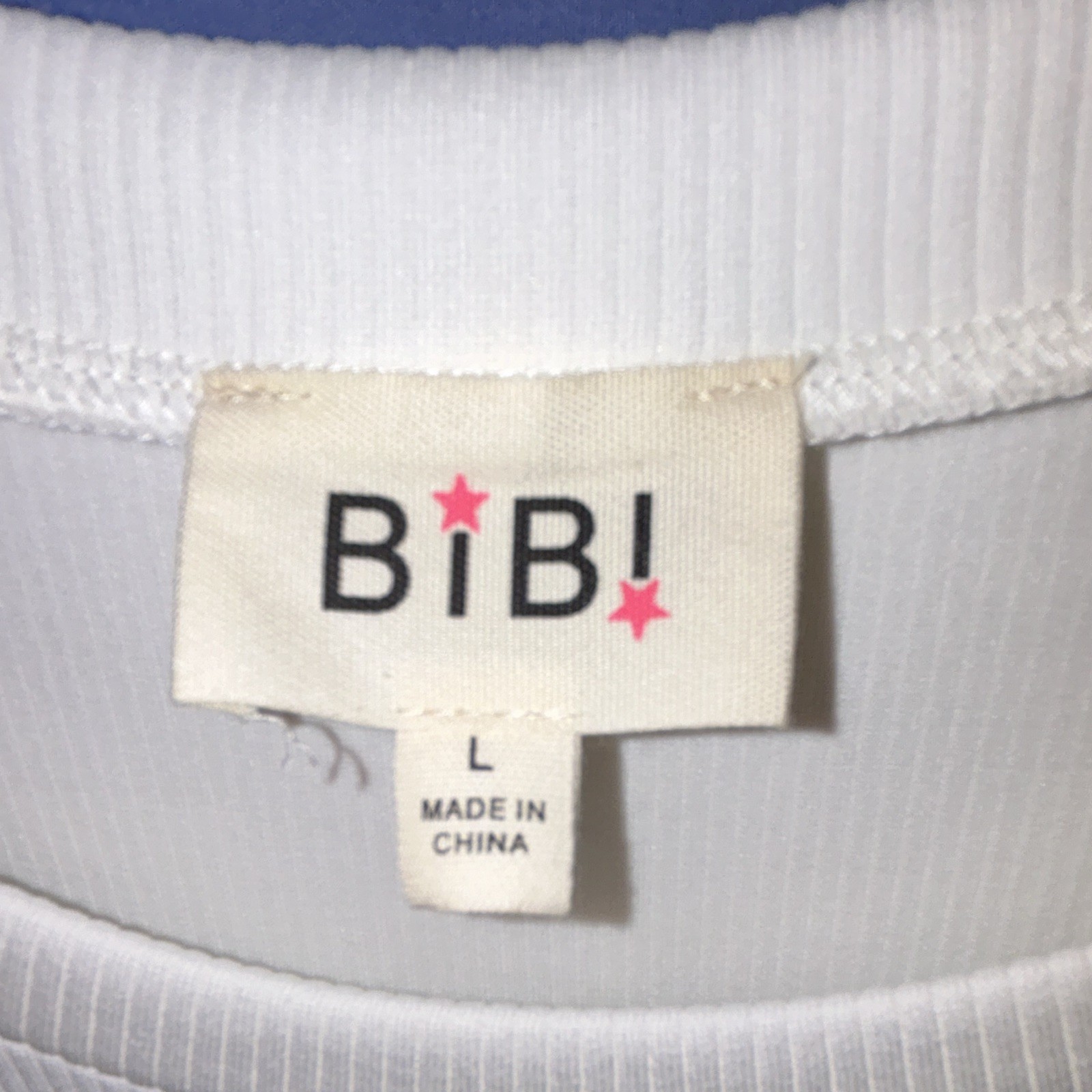 BiBi White Knit 3D Floral Puff Short Sleeve Crew Neck Pullover Top Size L