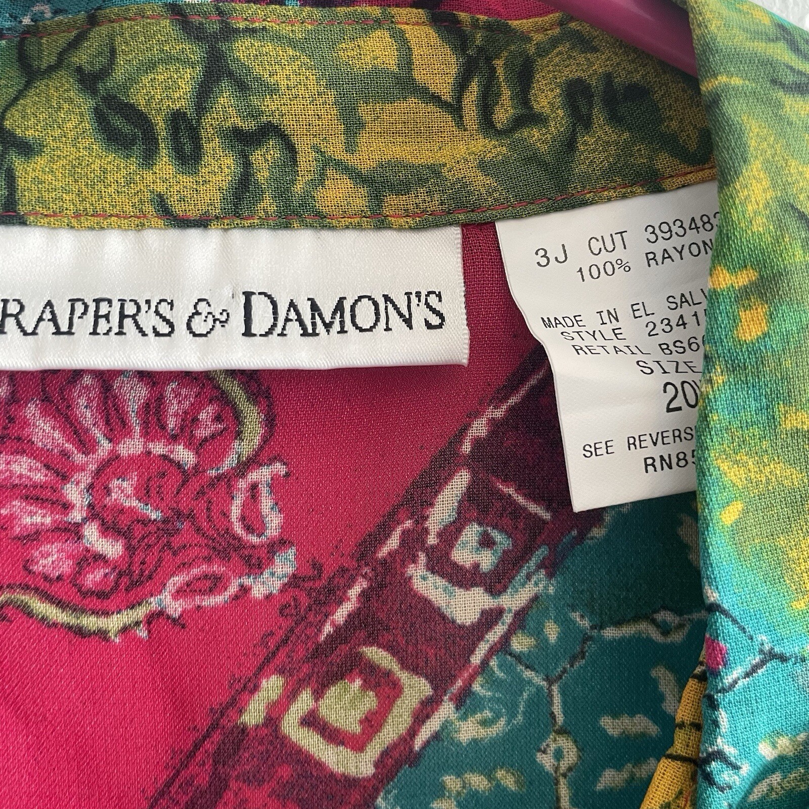 Draper’s & Damon’s Button Up Shirt Women’s 20W Multicolor Floral Patchwork