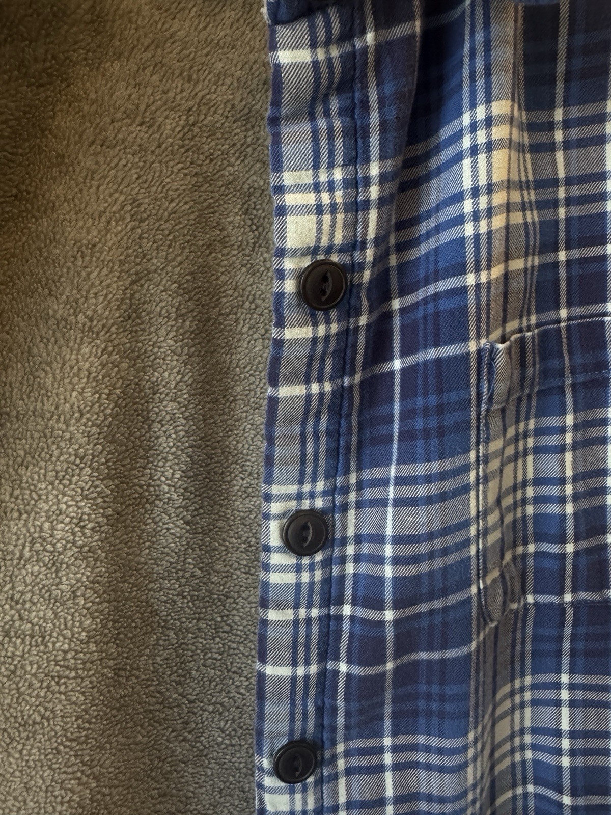 L.L. Bean Women’s Flannel Plaid Fleece Lined Button Shirt Shacket – Large