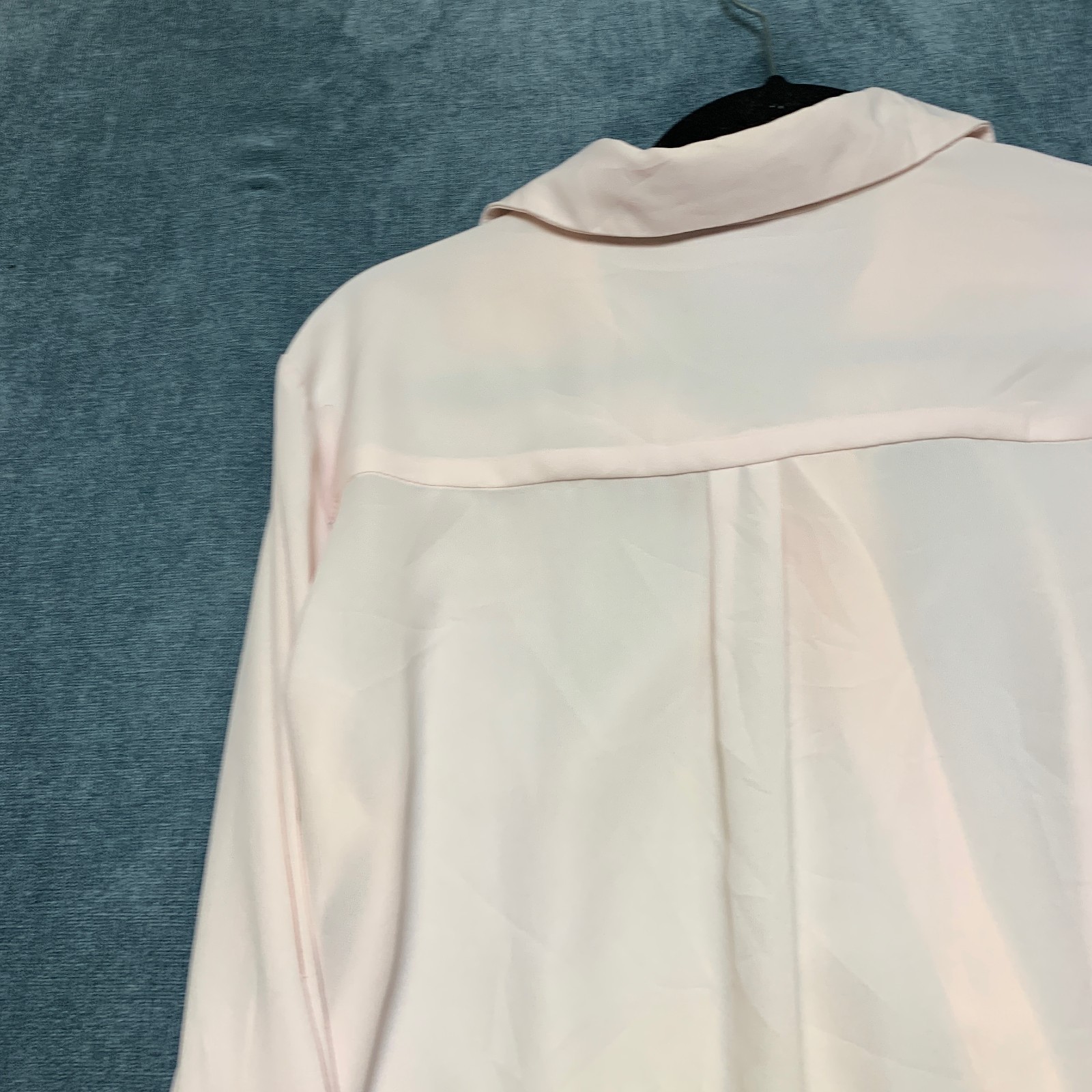 Mossimo Shirt Womens Large Pink Regular Fit Casual Pleated Long Sleeve Button Up