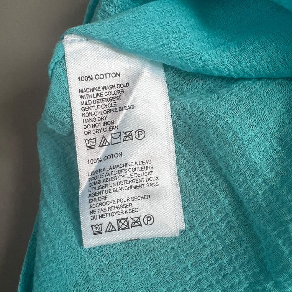 TOMMY BAHAMA Women’s Lana Bay Gauze Top 3/4 Sleeve Blue Radiance Size M (New)