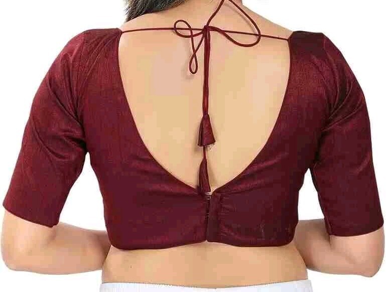 Designer Banarsi silk V Neck Back open party wear /House wear Saree Blouse
