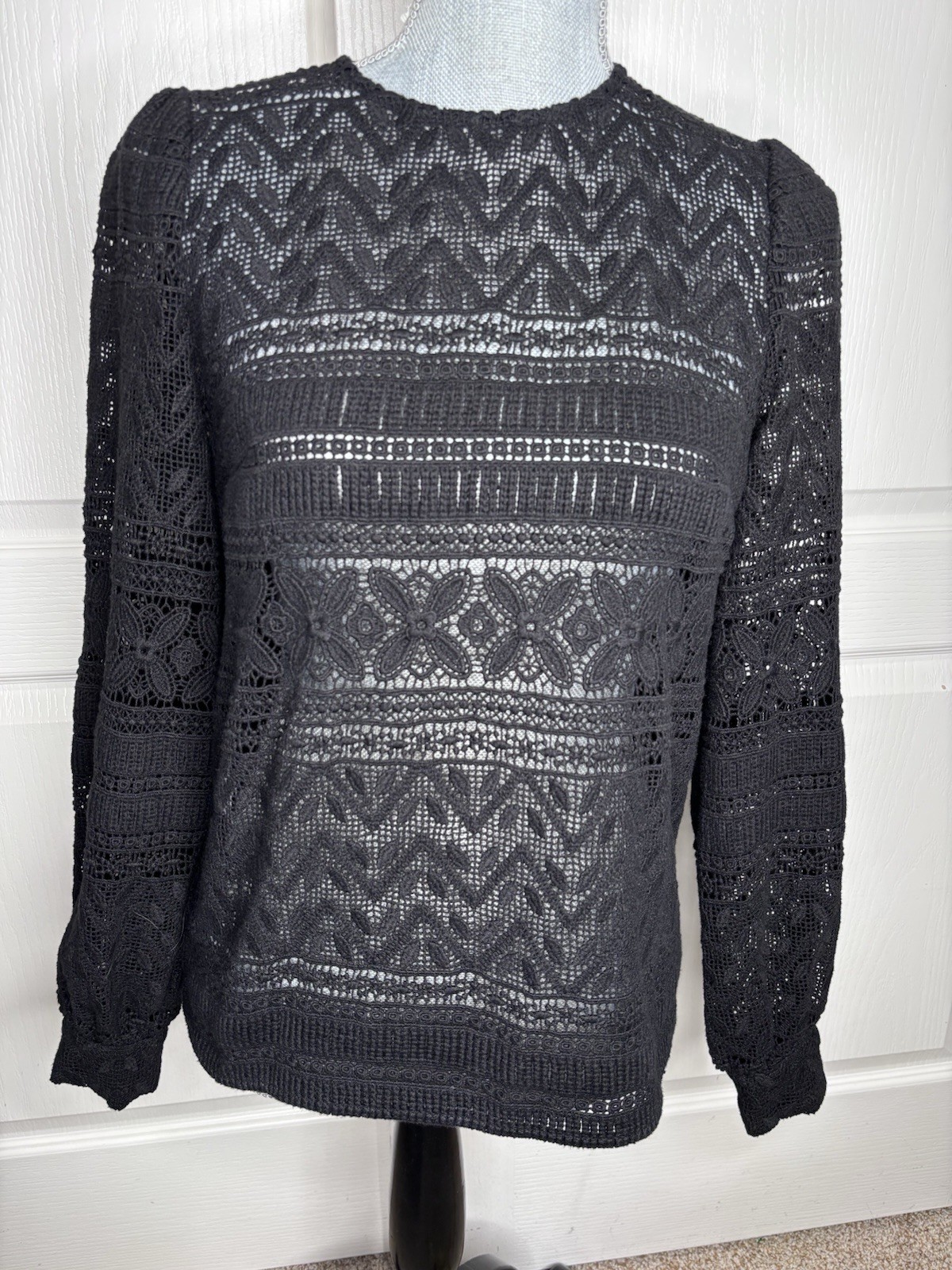 Sézane Black Long Sleeve Top Size 34 US XS