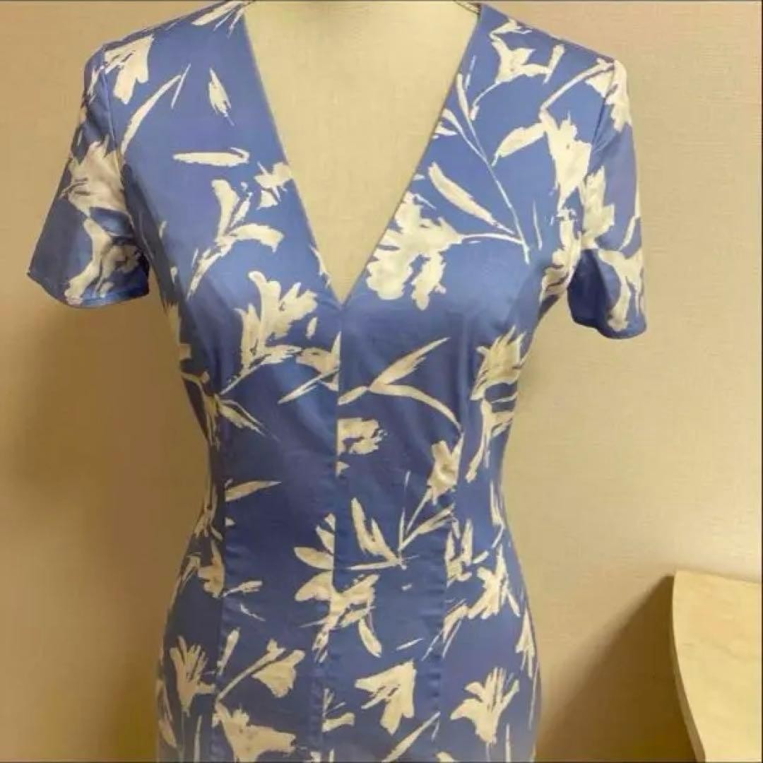 Blumarine Floral Dress L / IT40 Pink Elegant Stretch Midi 97cm 38in Cute Chic