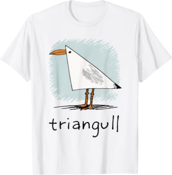 Triangull Triangle Seagull Bird Pun Funny Beach T-Shirt