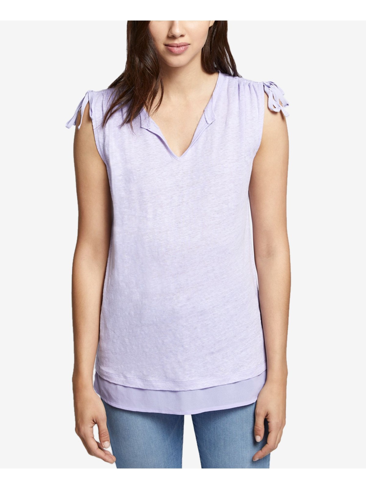 SANCTUARY Womens T-Shirt Tie Sleeveless V Neck