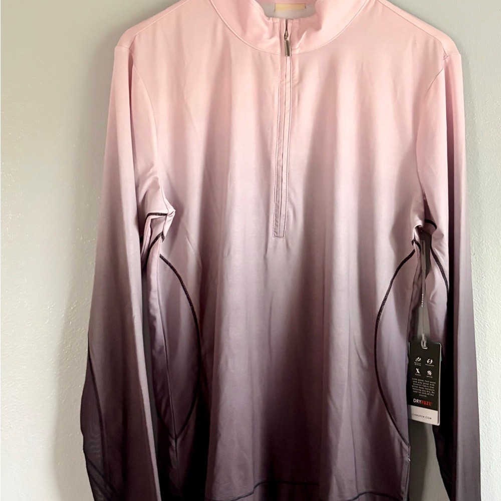 Gradient Pink and Gray Long Sleeve Top