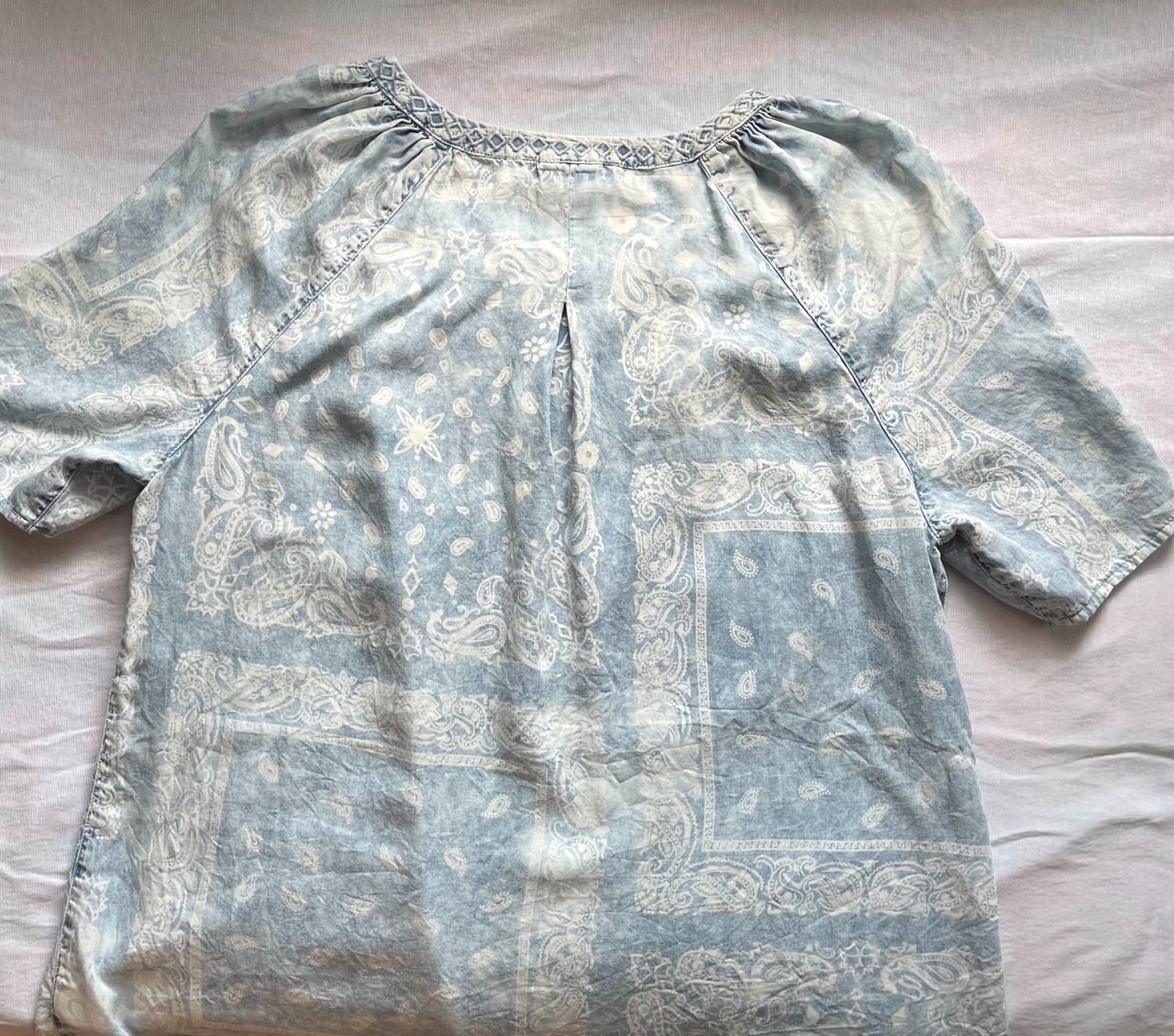 VINTAGE AMERICA BLUES Womens Top L Blue Raglan sleeve Lyocell Excellent