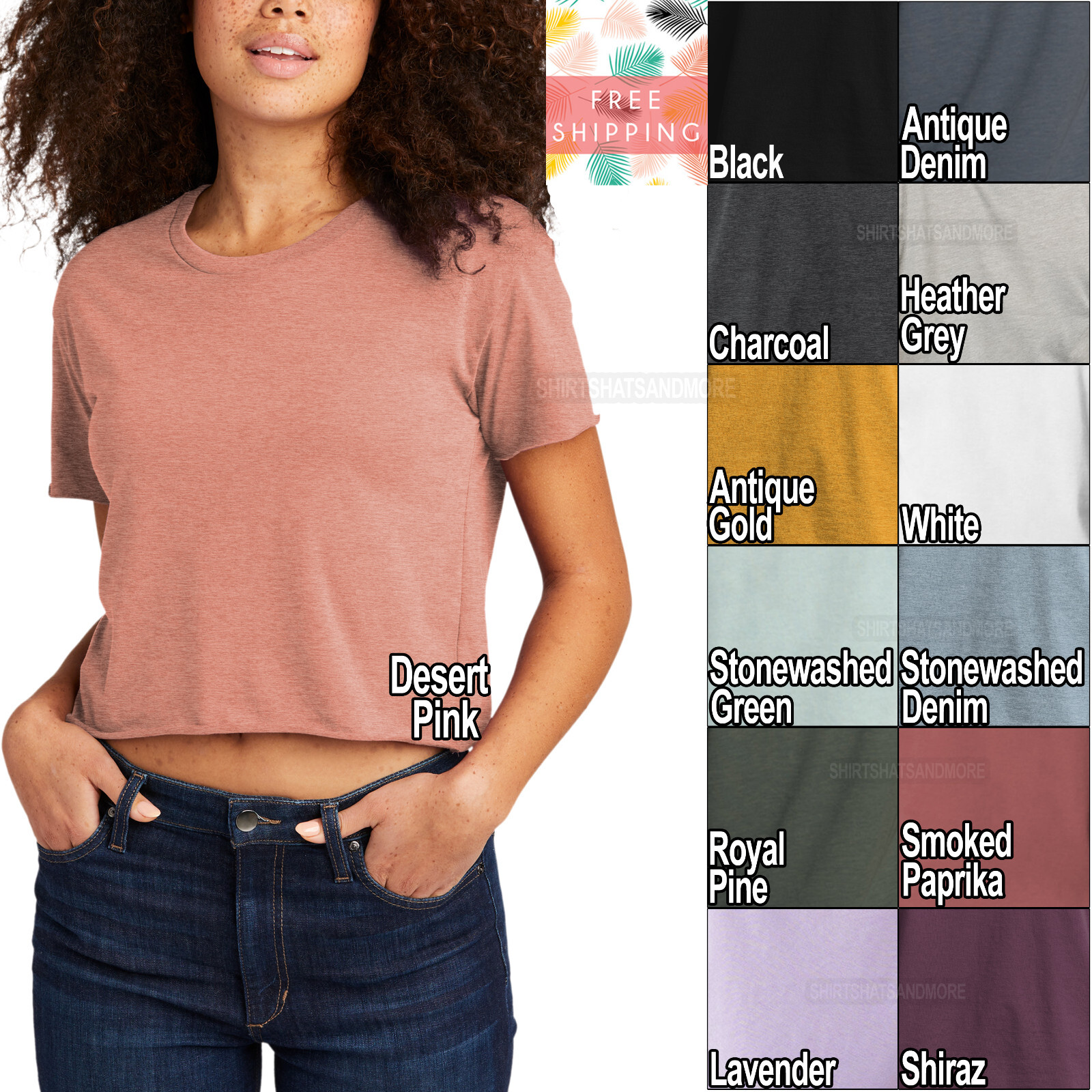 Womens Soft Blended Crop Top Tee Relaxed Fit Ladies T-Shirt Top XS-2XL NEW!