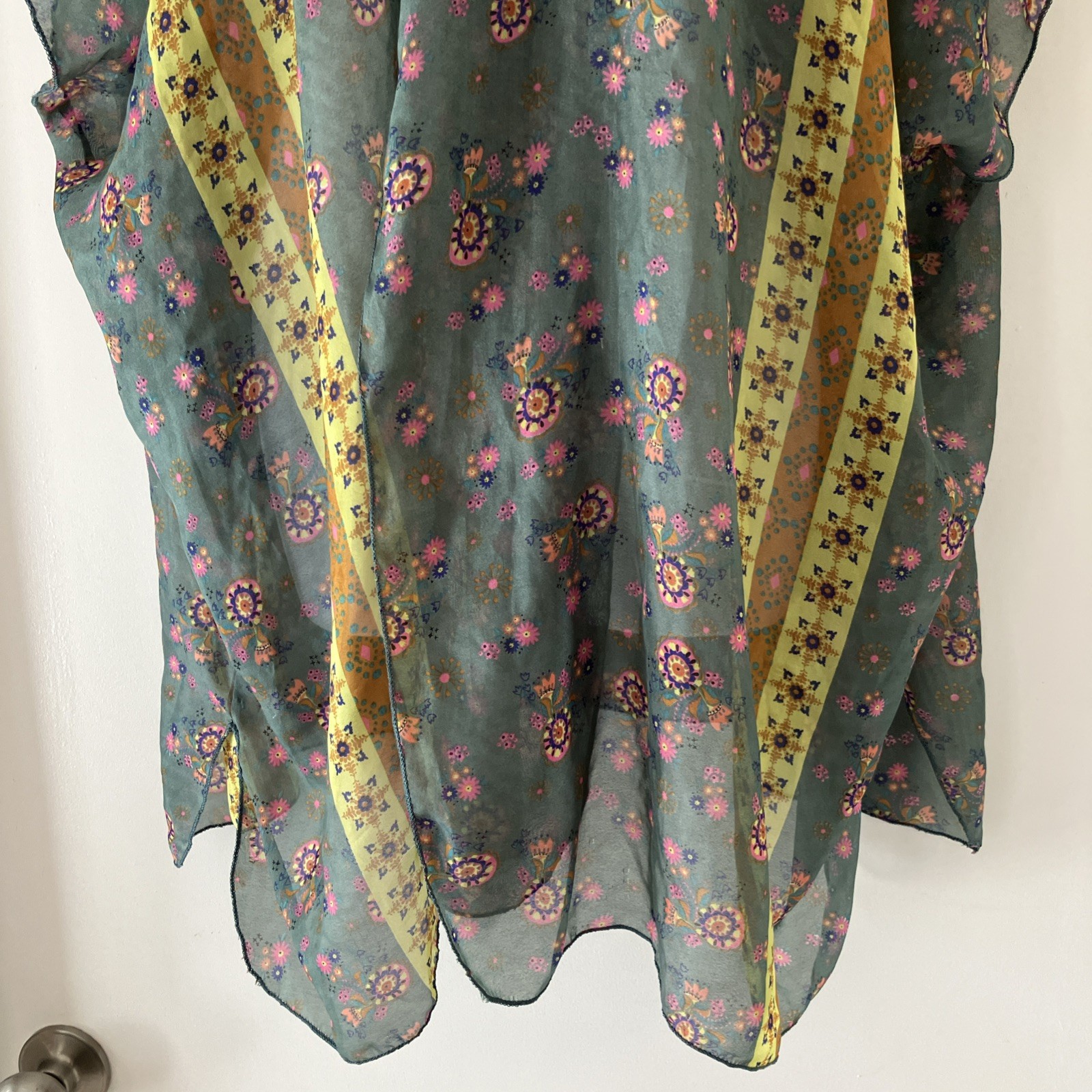 Natural Life Kimono Floral Boho Hippie Festival Western Sheer Cover Up One Size
