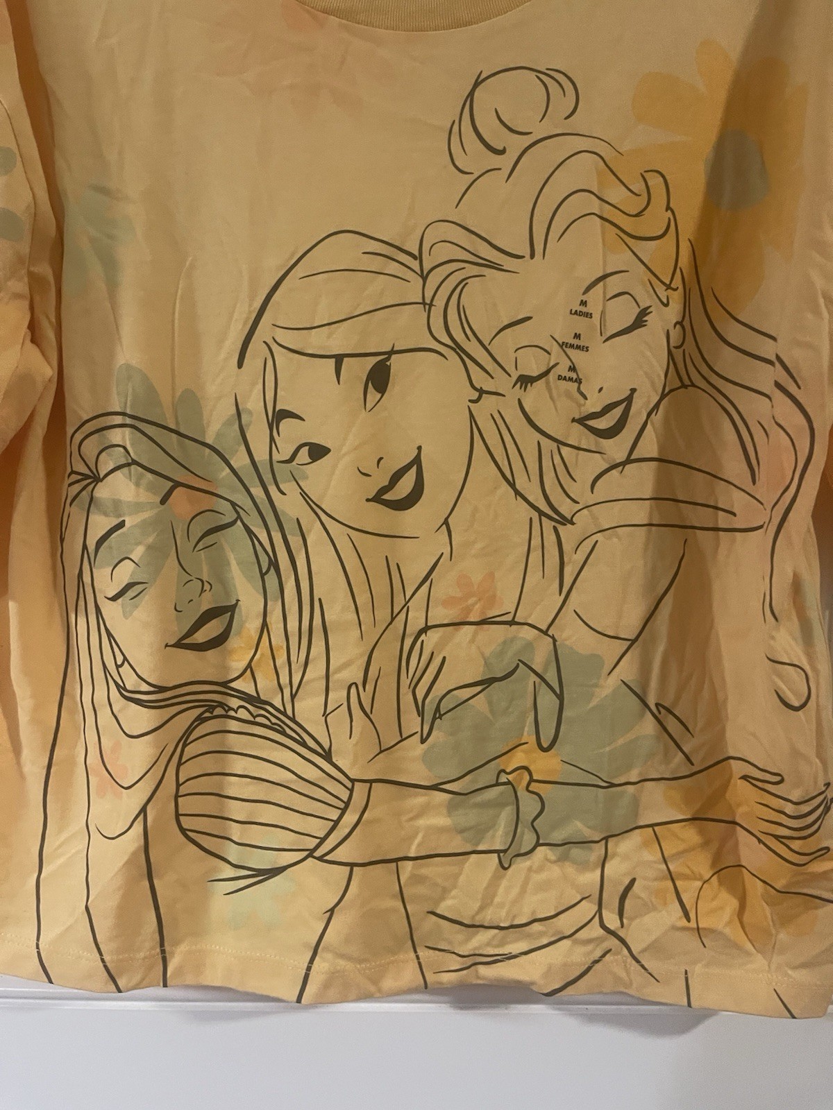 Disney Parks Princess Mulan Rapunzel Belle Parks NEW Yellow Shirt Women’s Size M