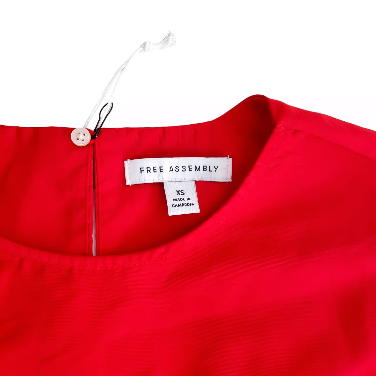 NWT Free Assembly Blouse Womens XS Red Long Bell Sleeve