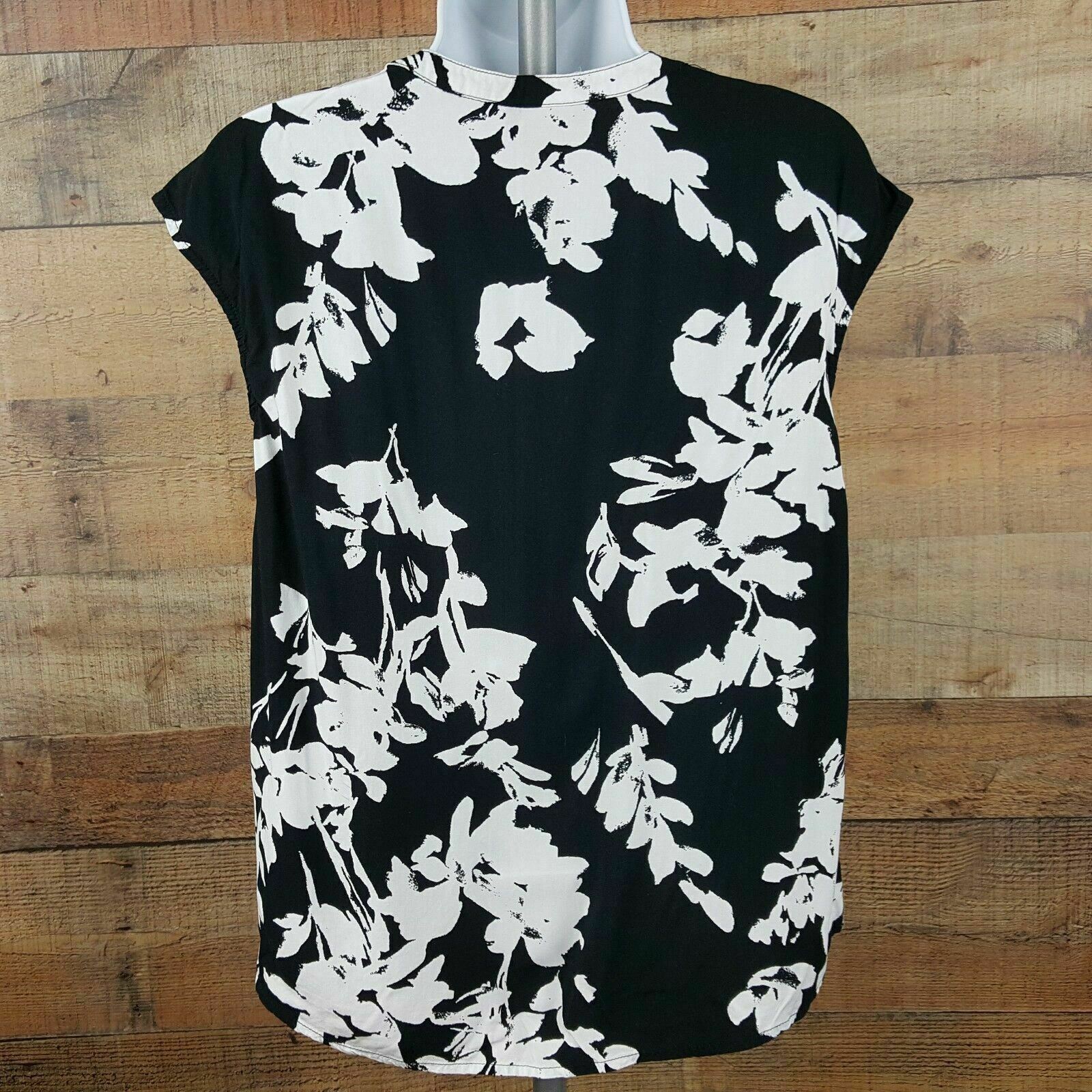 Nue Options Petite Blouse Women’s Size PXS Black White TB23