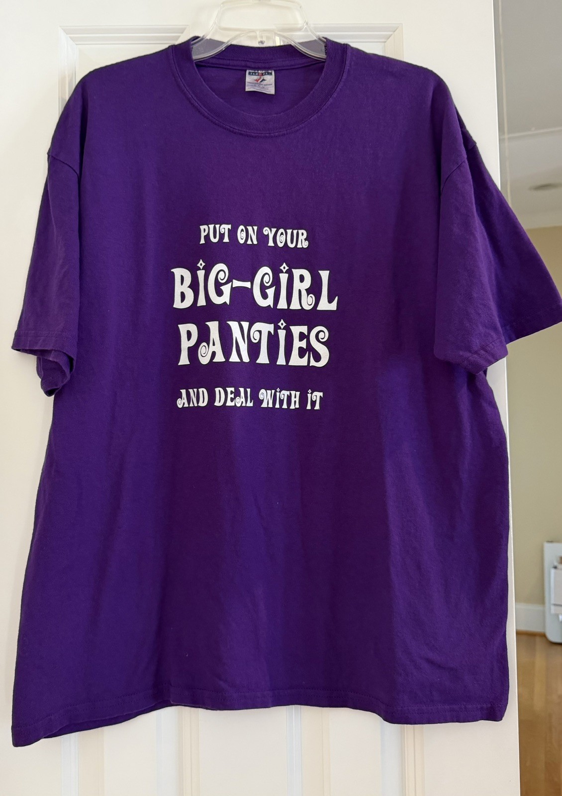 Women’s New purple “deal with it” t-shirt, size XL, Jerzees heavyweight cotton