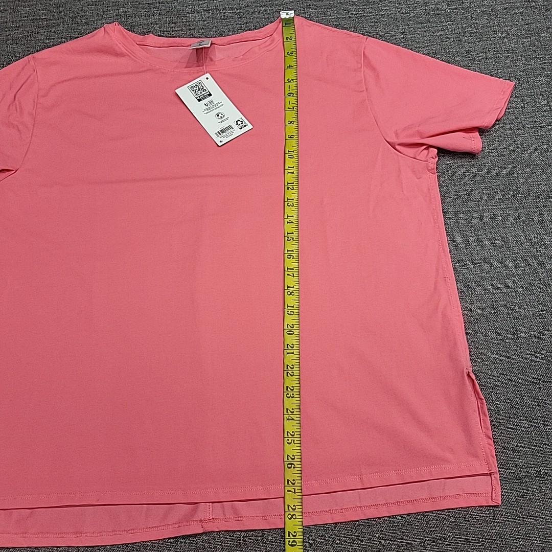 Members Mark Womens Top X-Large Size Pink Short Sleeves Active Tee Shirt