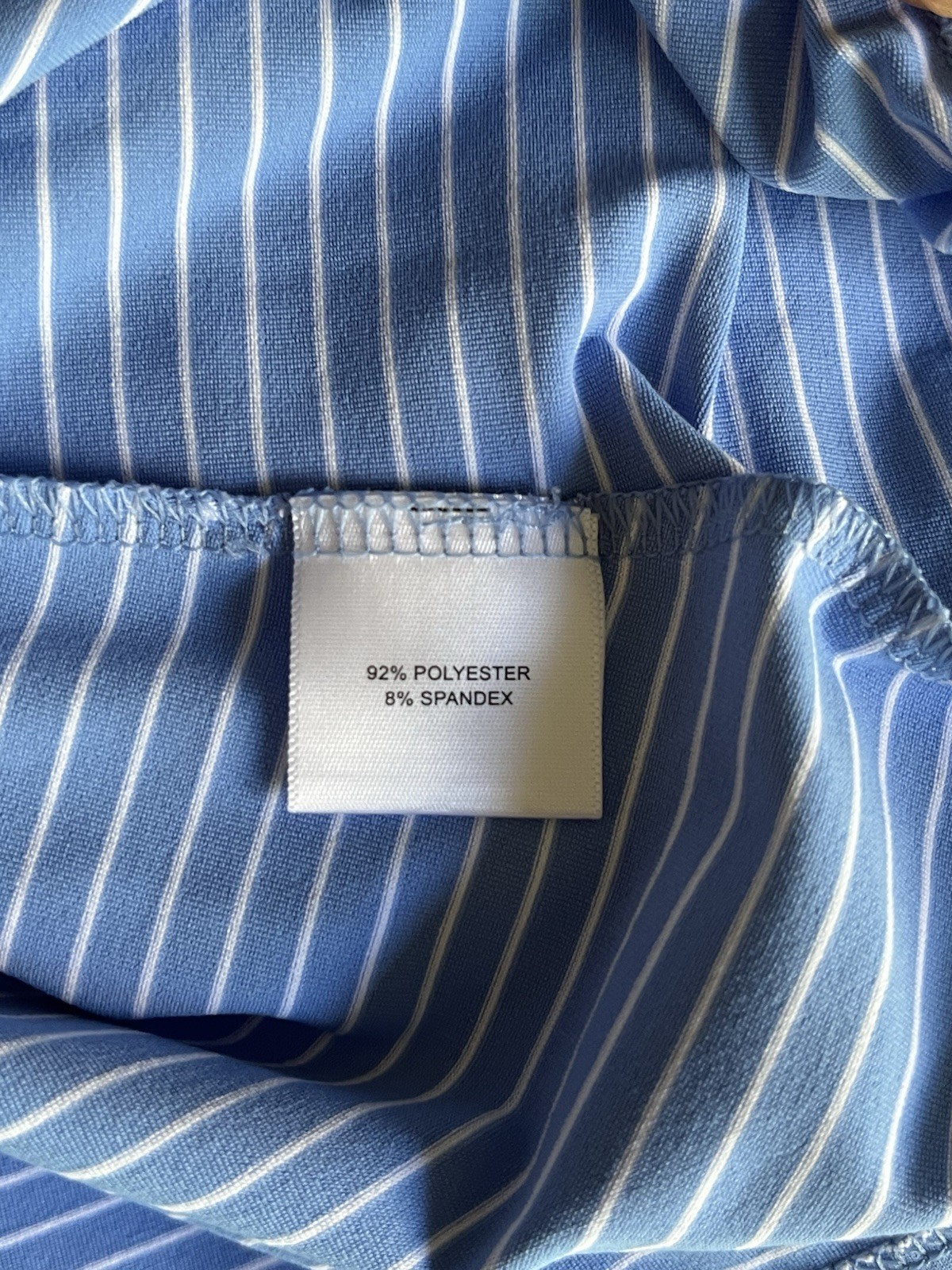 PETER MILLAR Chrissie Zip Performance Polo Shirt Striped Preppy Golf , Medium
