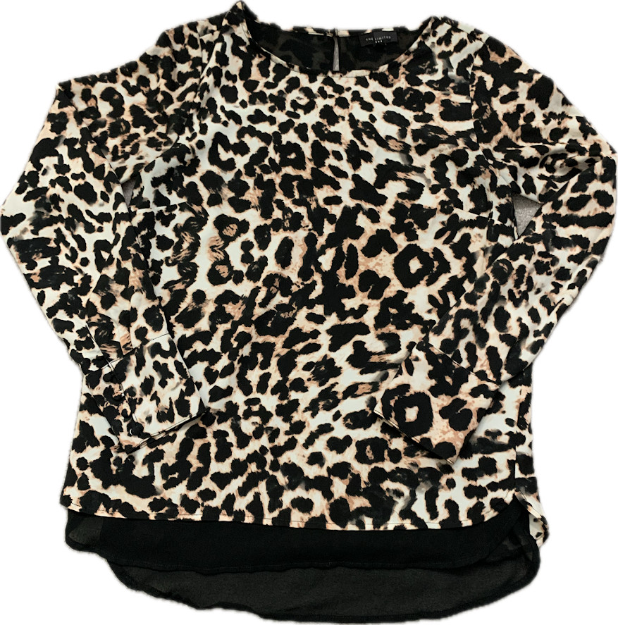 The Limited Leopard Print Sheer Layered Long Sleeve Blouse Top Boho Y2K S NWOT