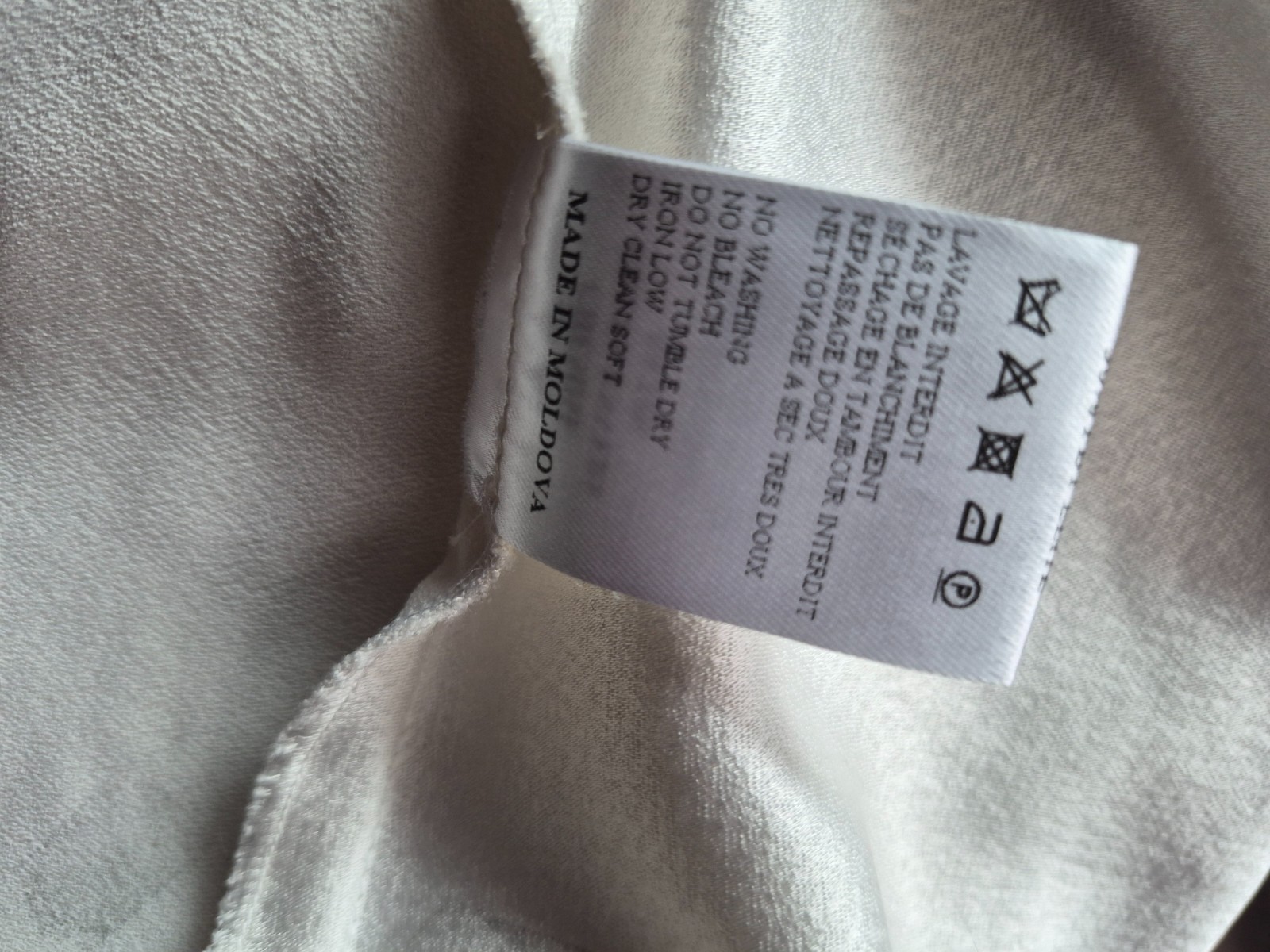 CARVEN Paris France Designer Sleeveless Wrap Blouse Top Off-White Cream, Size 36