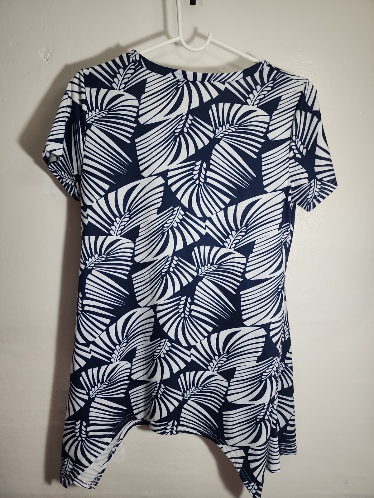 Mirol Ladies Size S Blue/ White Short Sleeved Top