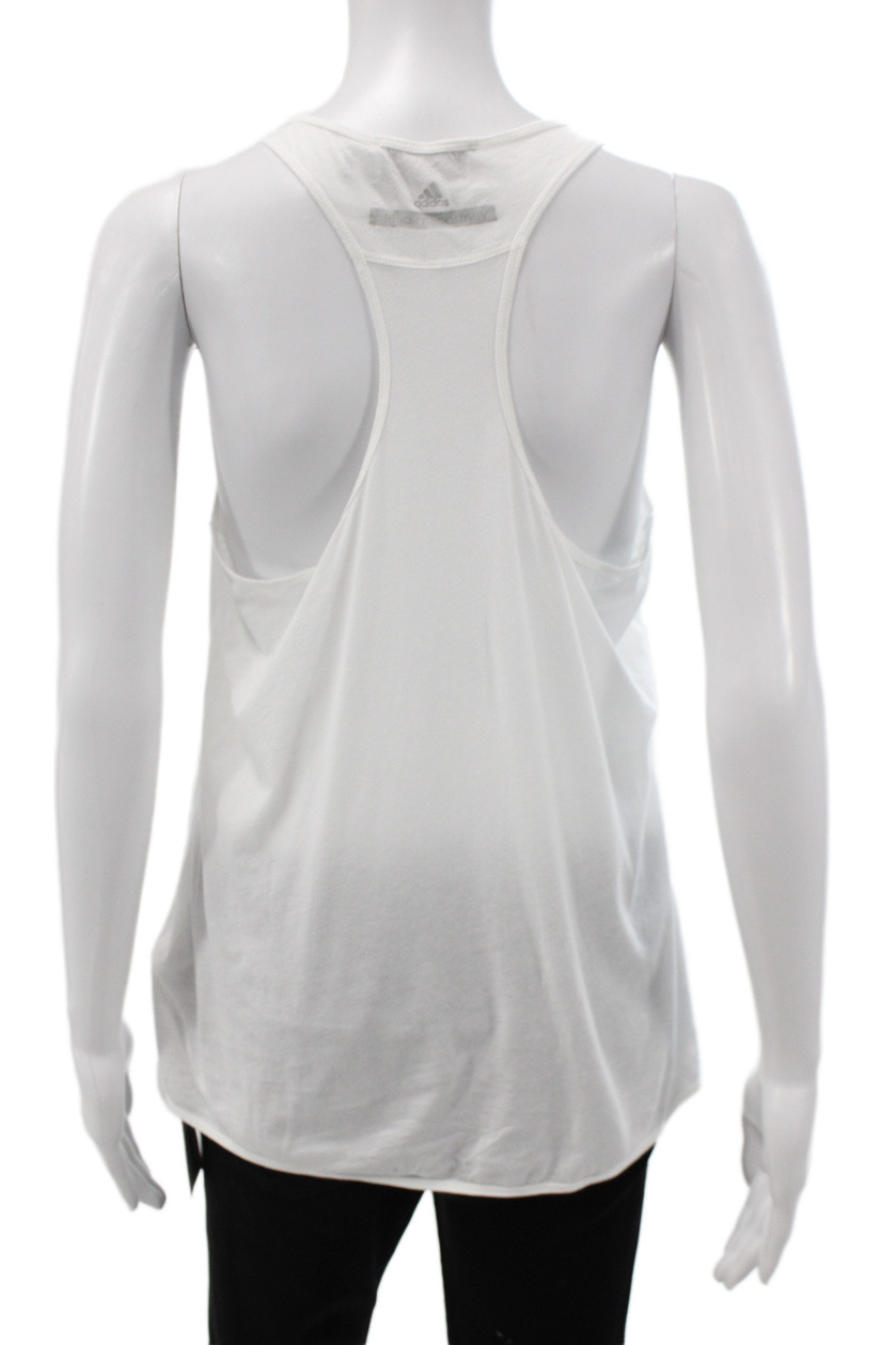 Adidas by Stella McCartney Women Striped White Tank Jersey Size S
