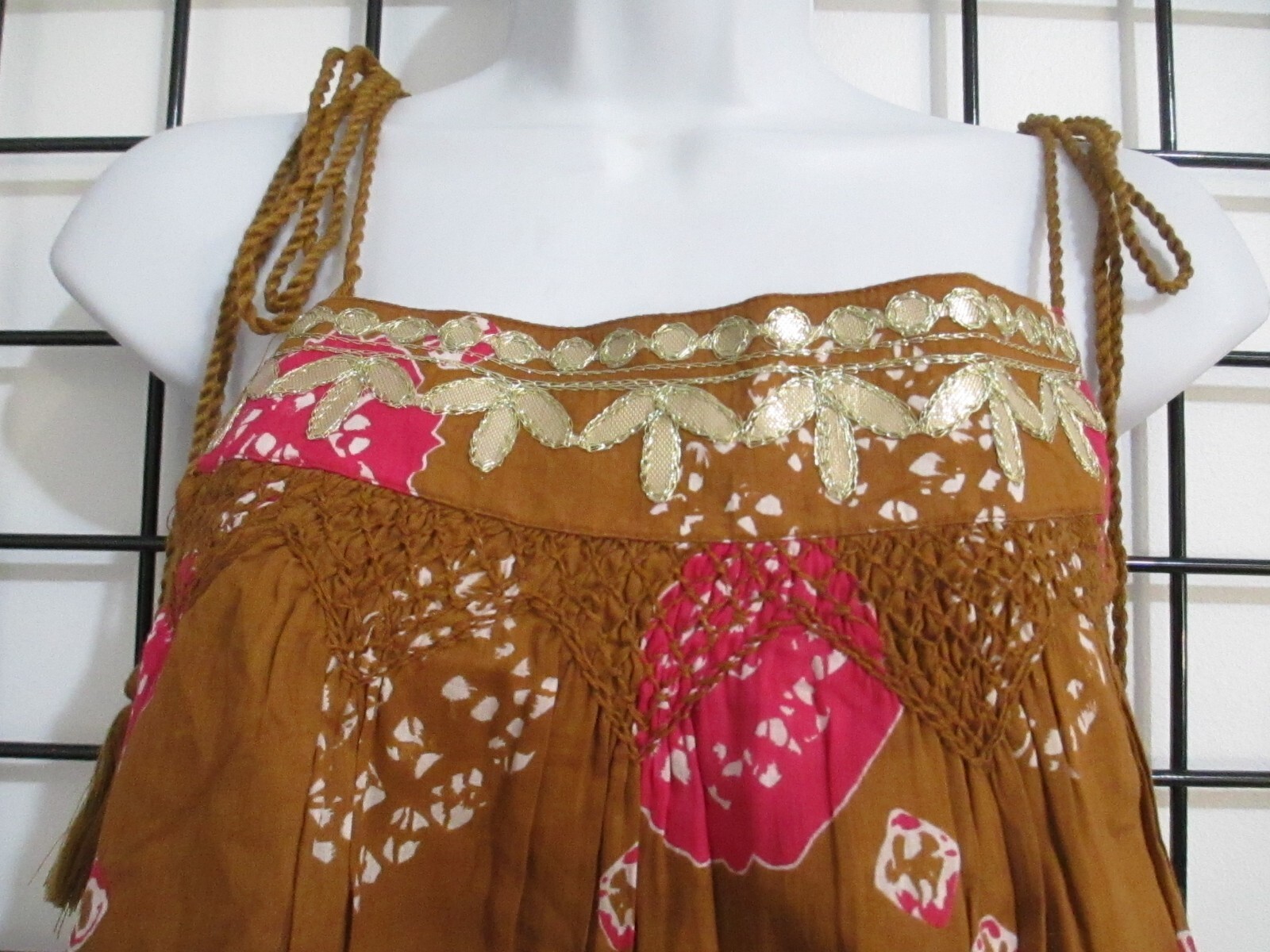 “NEW” ARTELIER NICOLE MILLER 🌸 MEDIUM==CUTE RUST / MELALLIC PRINT BLOUSE