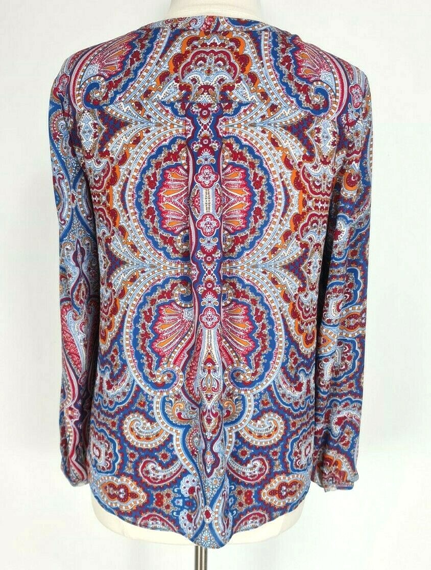 I.N.C international concept Women Tunic Top Size 10 Floral Chiffon Tie Crew Neck