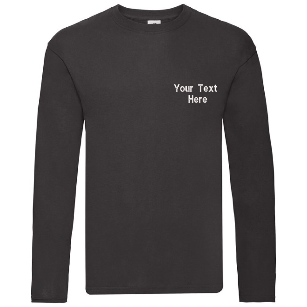 Personalised Embroidered Fruit Of The Loom Original Long Sleeve T-Shirt Casual