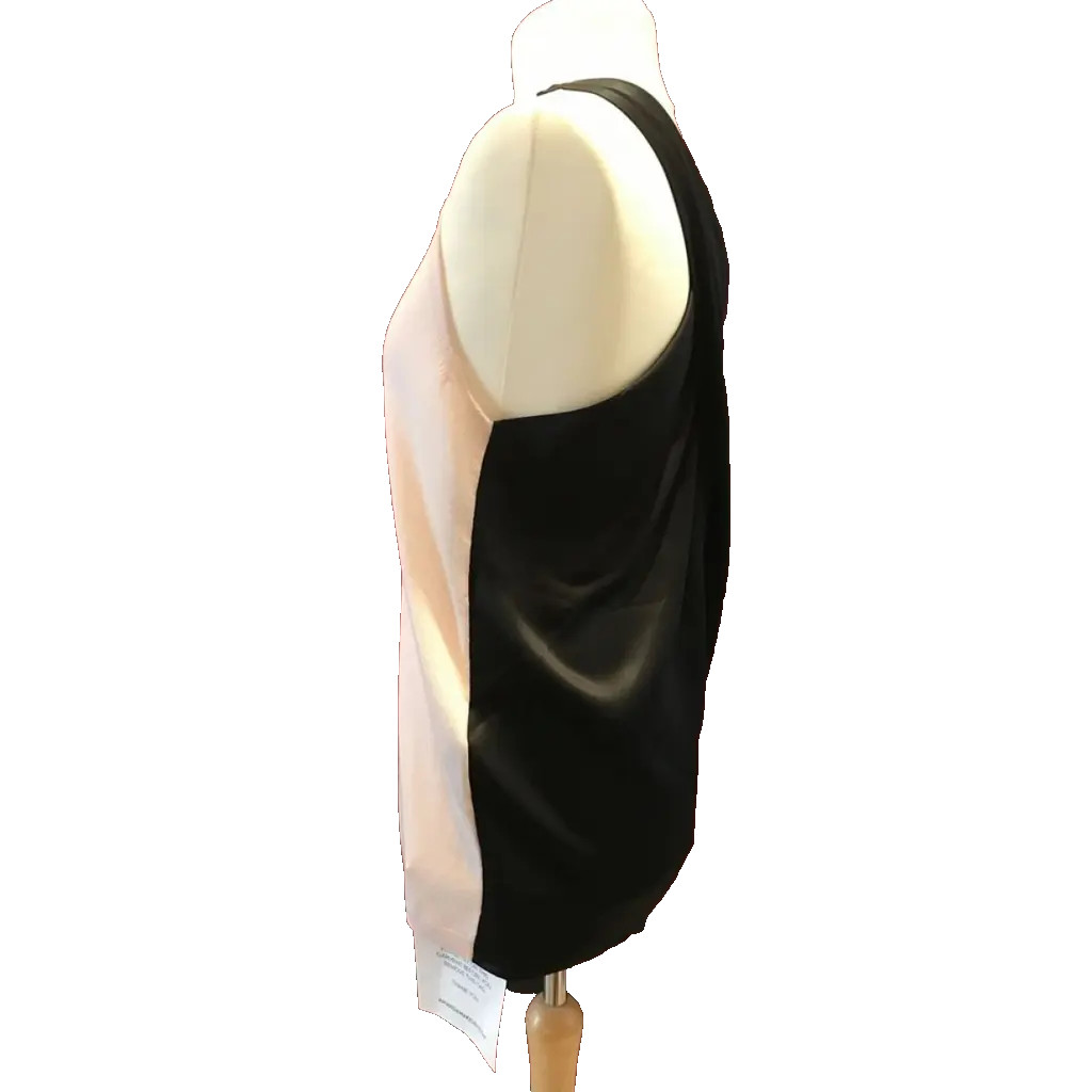RRP£499 New Amanda Wakeley Top, Cashmere, Silk, Pink, Black, Size Medium, rare
