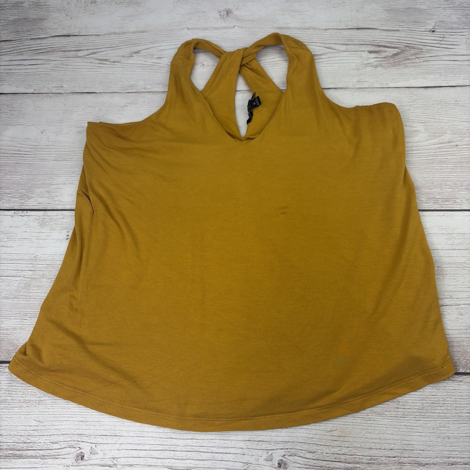 Banana Republic Women’s S Sleeveless Yellow Keyhole Crossback Tank Top Lined FSH