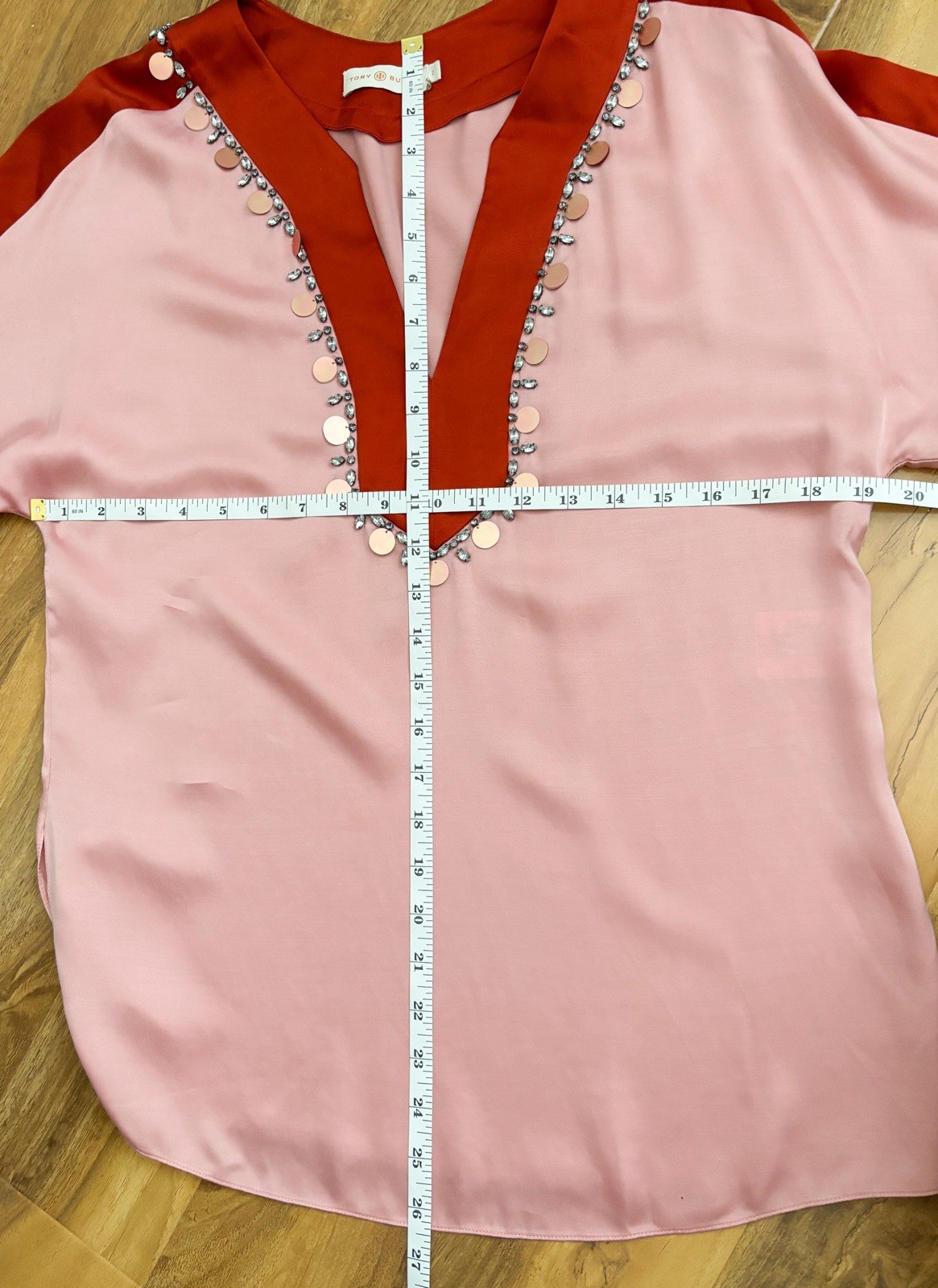 Tory Burch Silk Blouse Top Pink Red Pullover Relaxed Boho Old Money Career 2