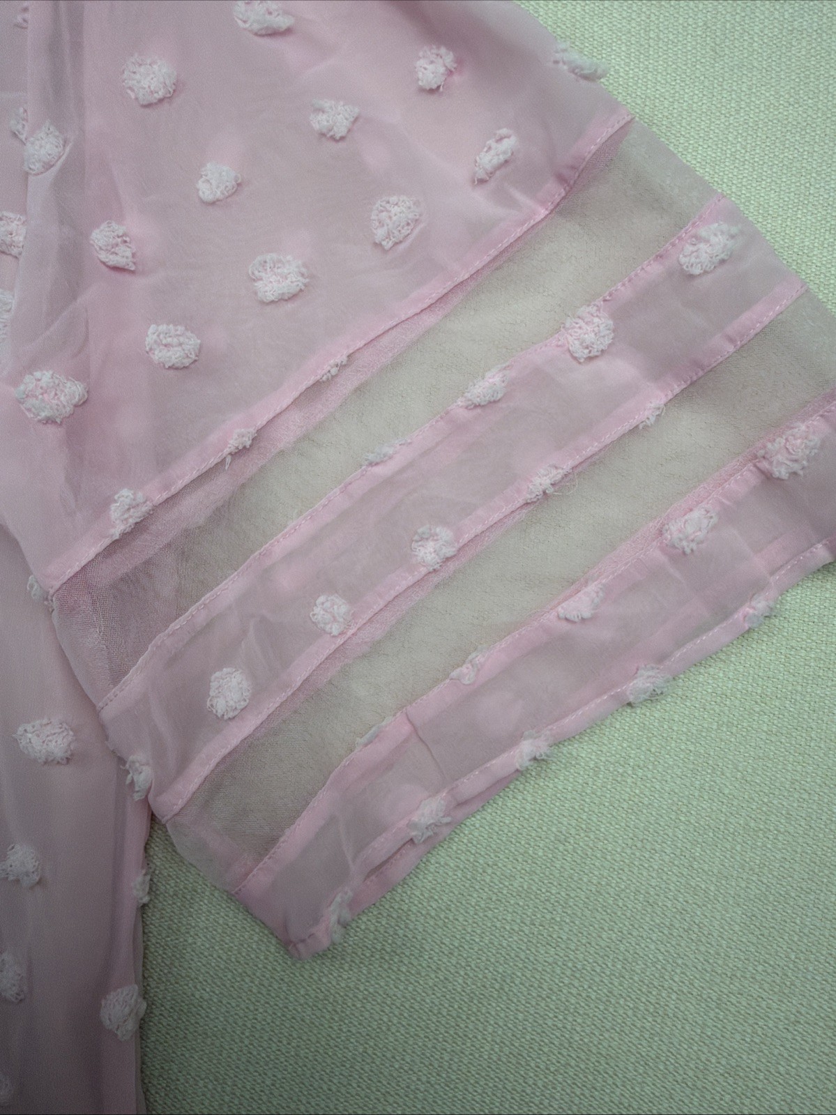 Blooming Jelly Women’s Pink Chiffon Blouse Size XXL Pom Pom V-Neck Lined Flowy