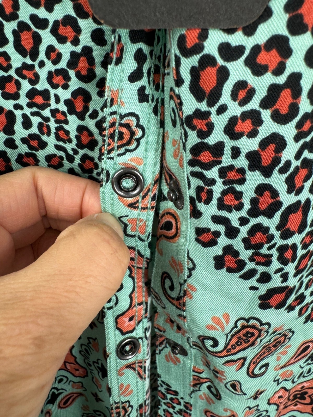 Wrangler Retro Paisley western snap button peplum blouse 90s cowgirl sz XL