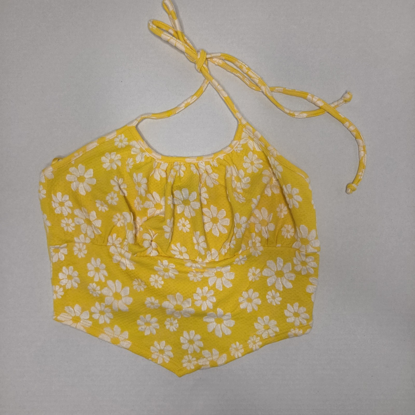 Women’s Julia by Love J Halter Top Size M Yellow Floral