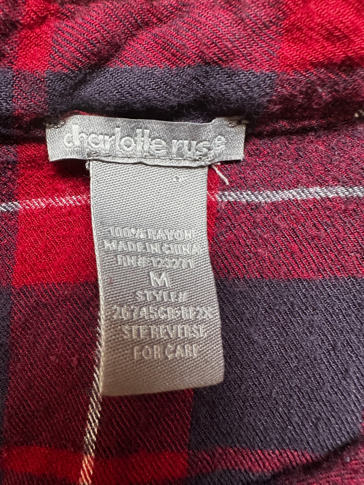 Vintage Y2K Charlotte Russe Women’s Plaid Flannel Medium Indiesleeze 90s Grunge