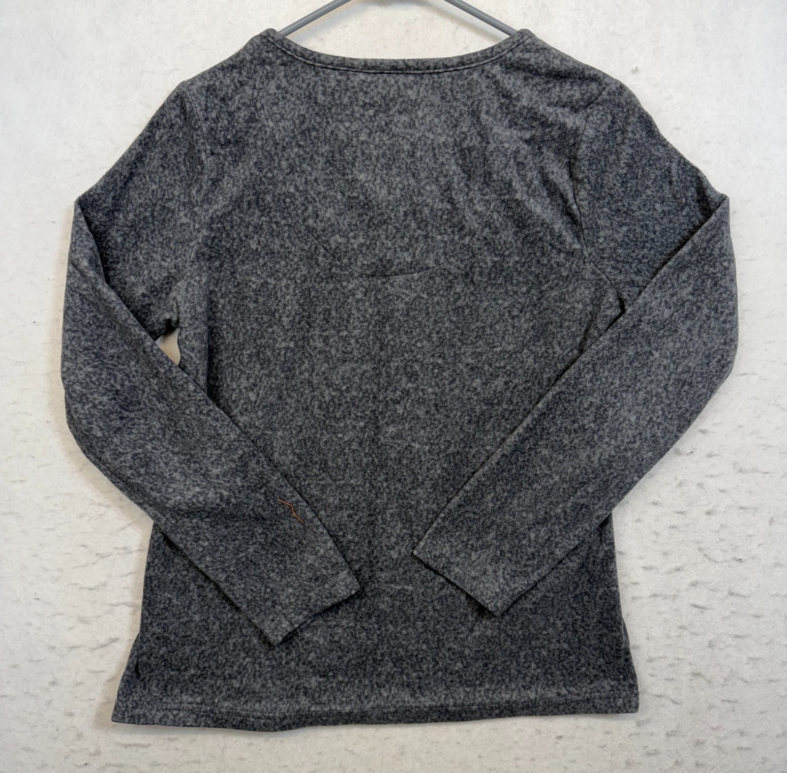 Covington Womens Gray Fleece Polka Dot V-Neck Top Size M