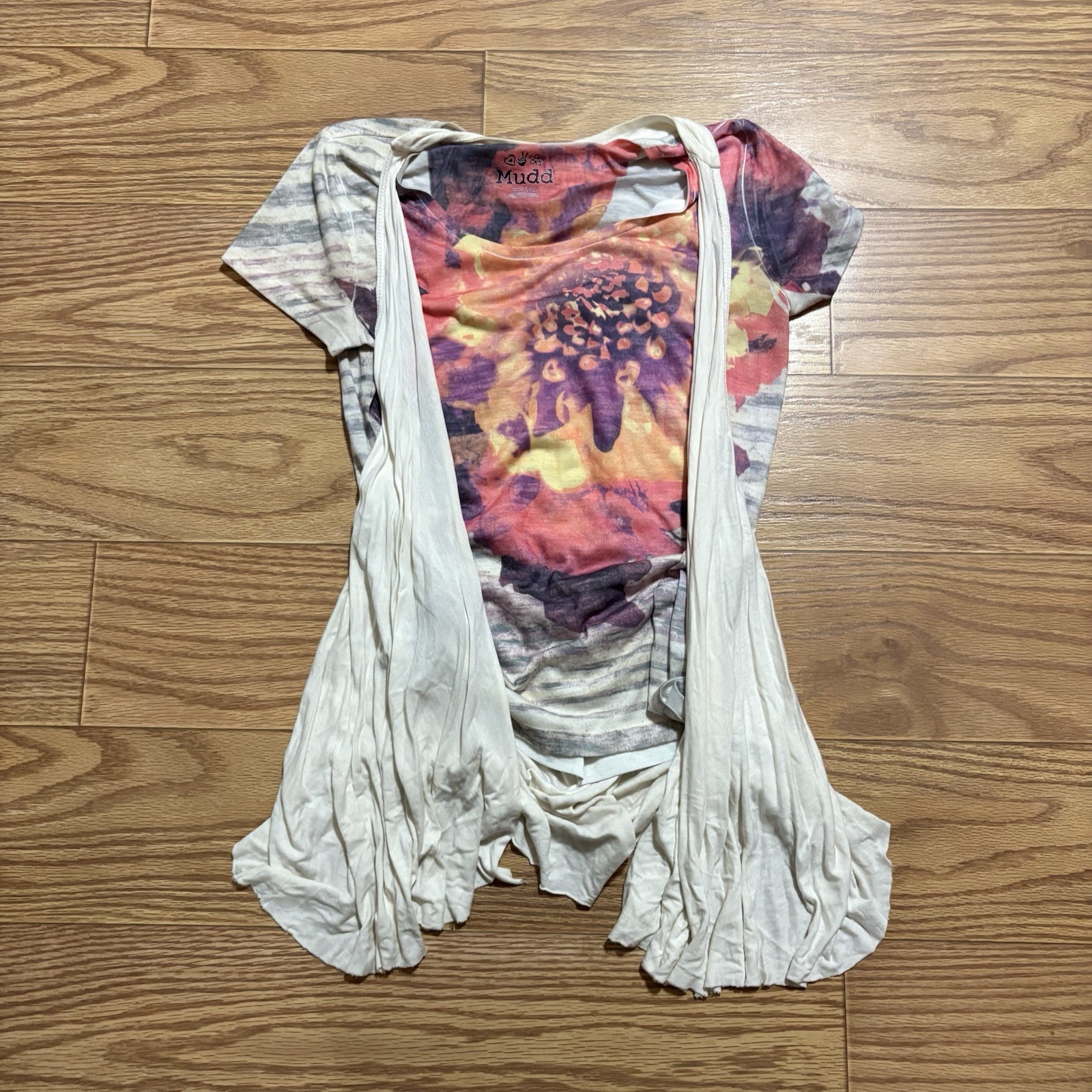 Y2K 2000s Mudd Clothing Layered Vest Shirt Women’s Medium