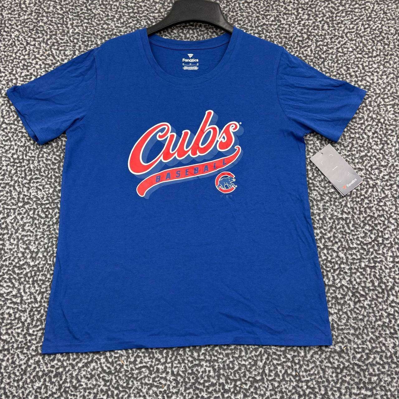 Chicago Cubs Shirt Women Medium Blue Fanatics Short Sleeve Crew Neck New M