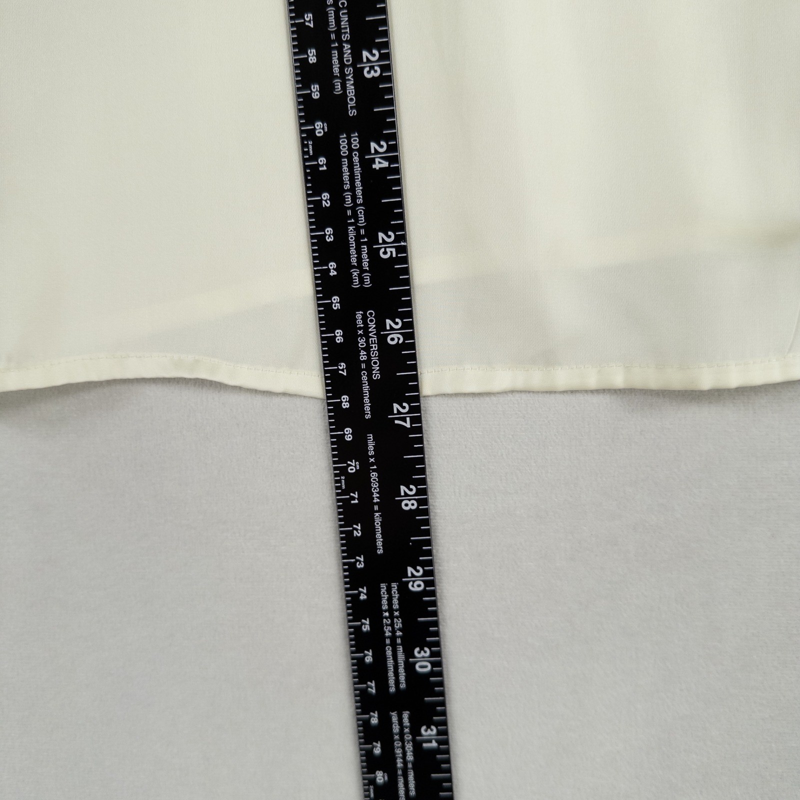 Lifestyle Attitude Larry Levine Top Blouse Sz Large Ivory 3D Flower Trim Sheer