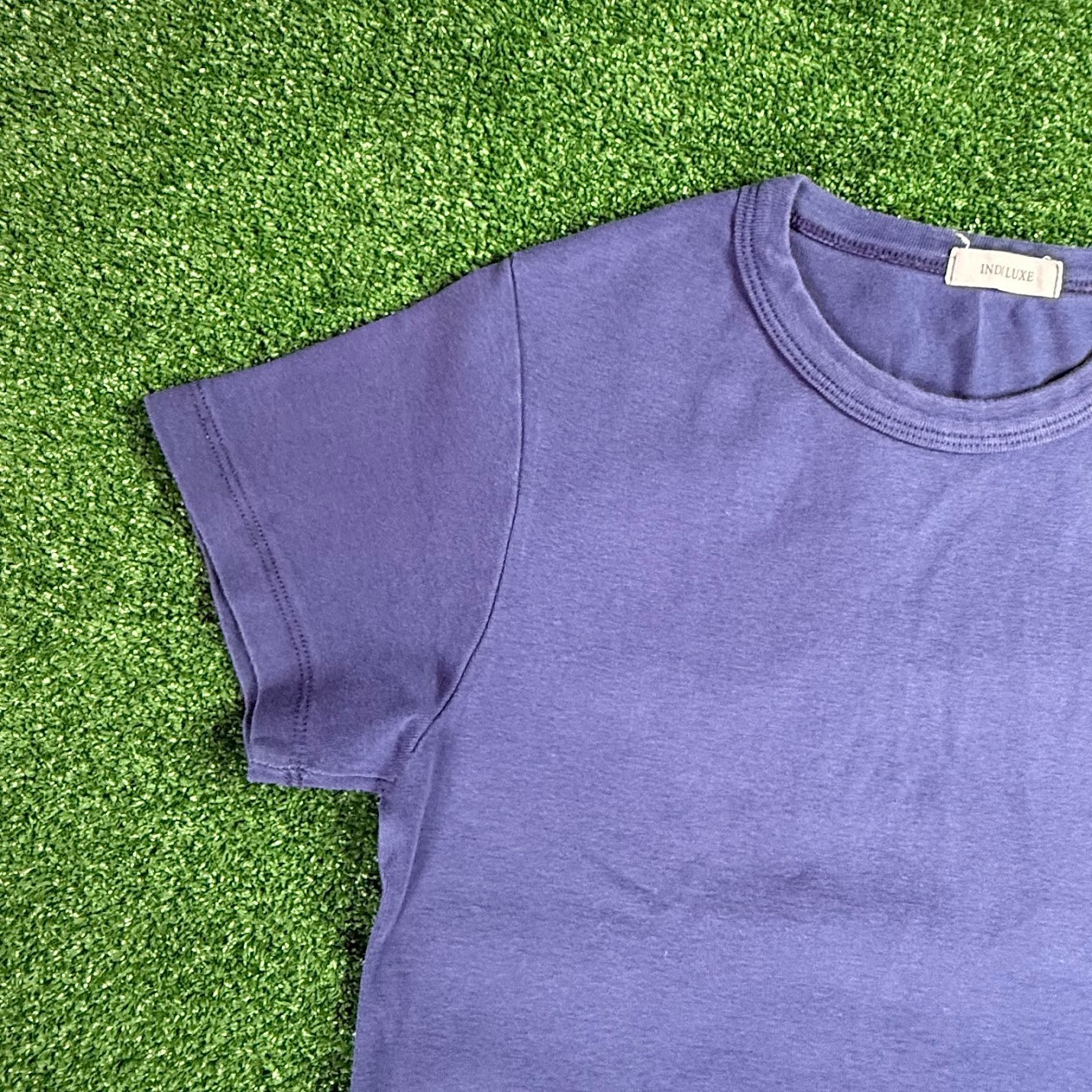Indibrand Indiluxe Korean Navy T-Shirt Women’s Short Sleeve Crew Neck Size XS