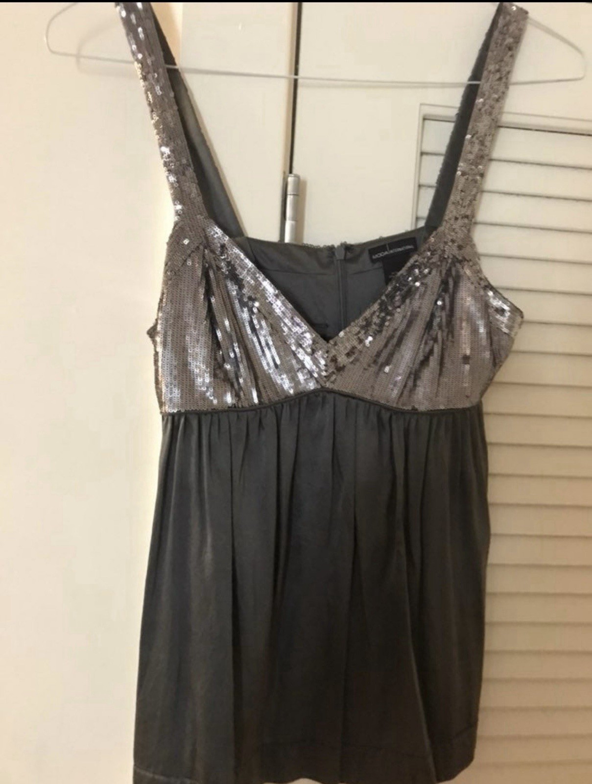 Women’s Moda International Sequins Black Top, Size M