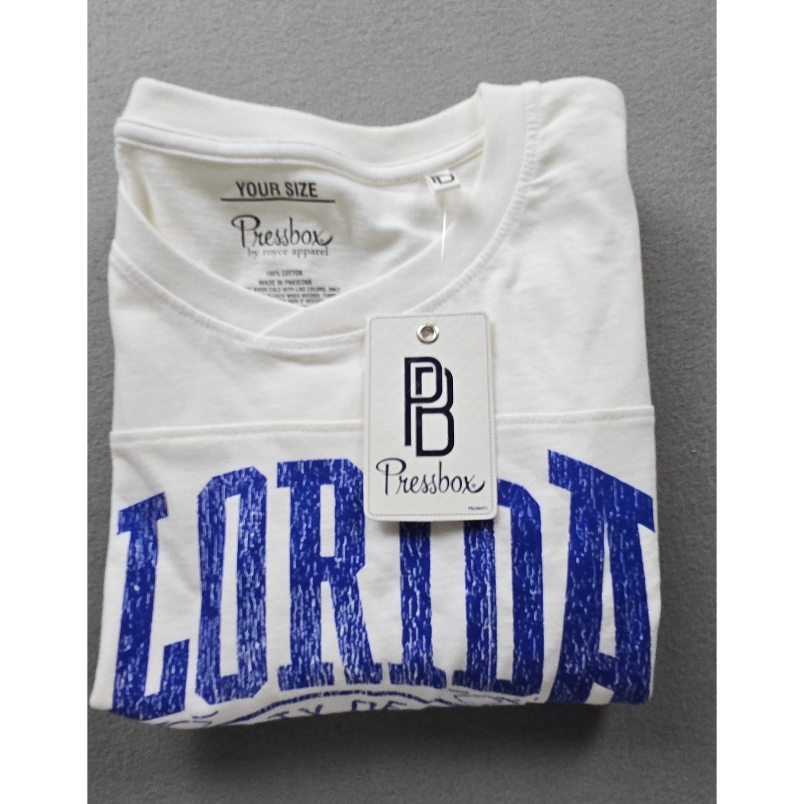 Pressbox Florida Gators T-Shirt OS Oversized White Royal Blue Floyd UFL61960BGU