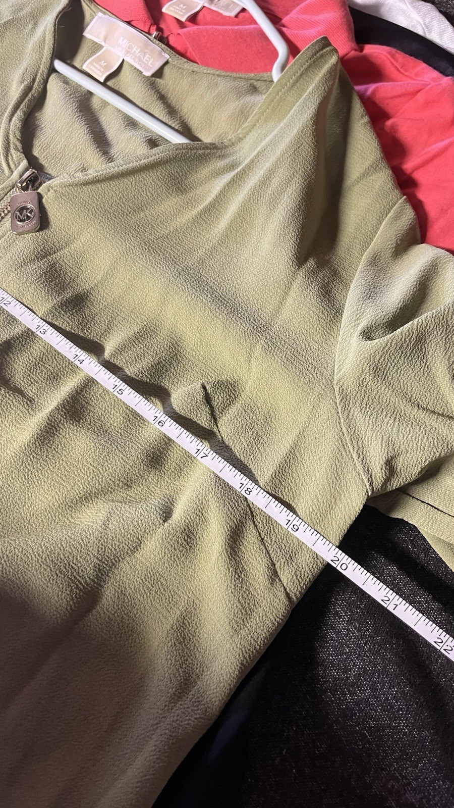 Lot x 4 MICHAEL KORS Gold Zip Coral Polo, Cardigan, Black Roll Tab Shirts Sz M